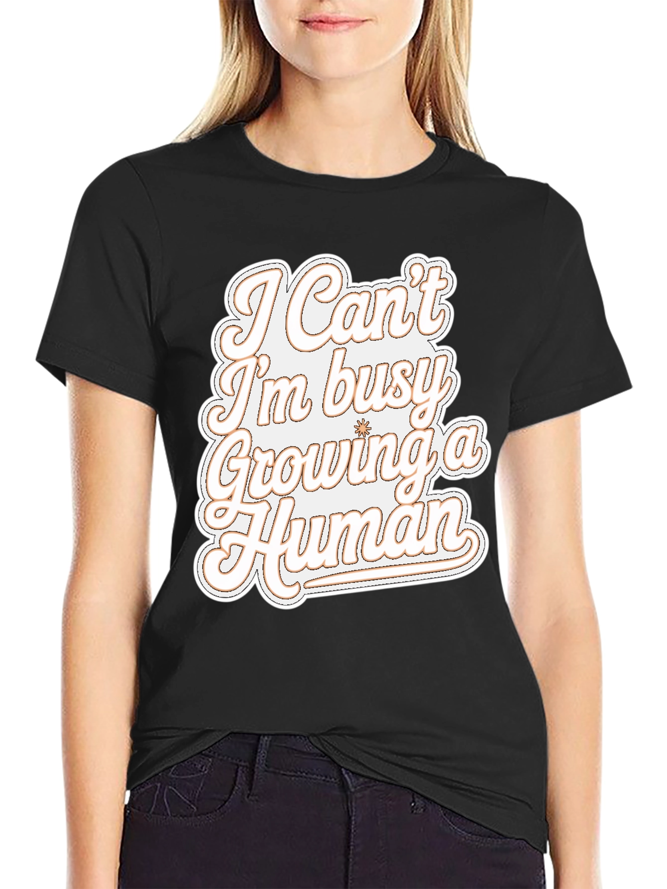 Black Growing a Human Graphic T-Shirt view 2