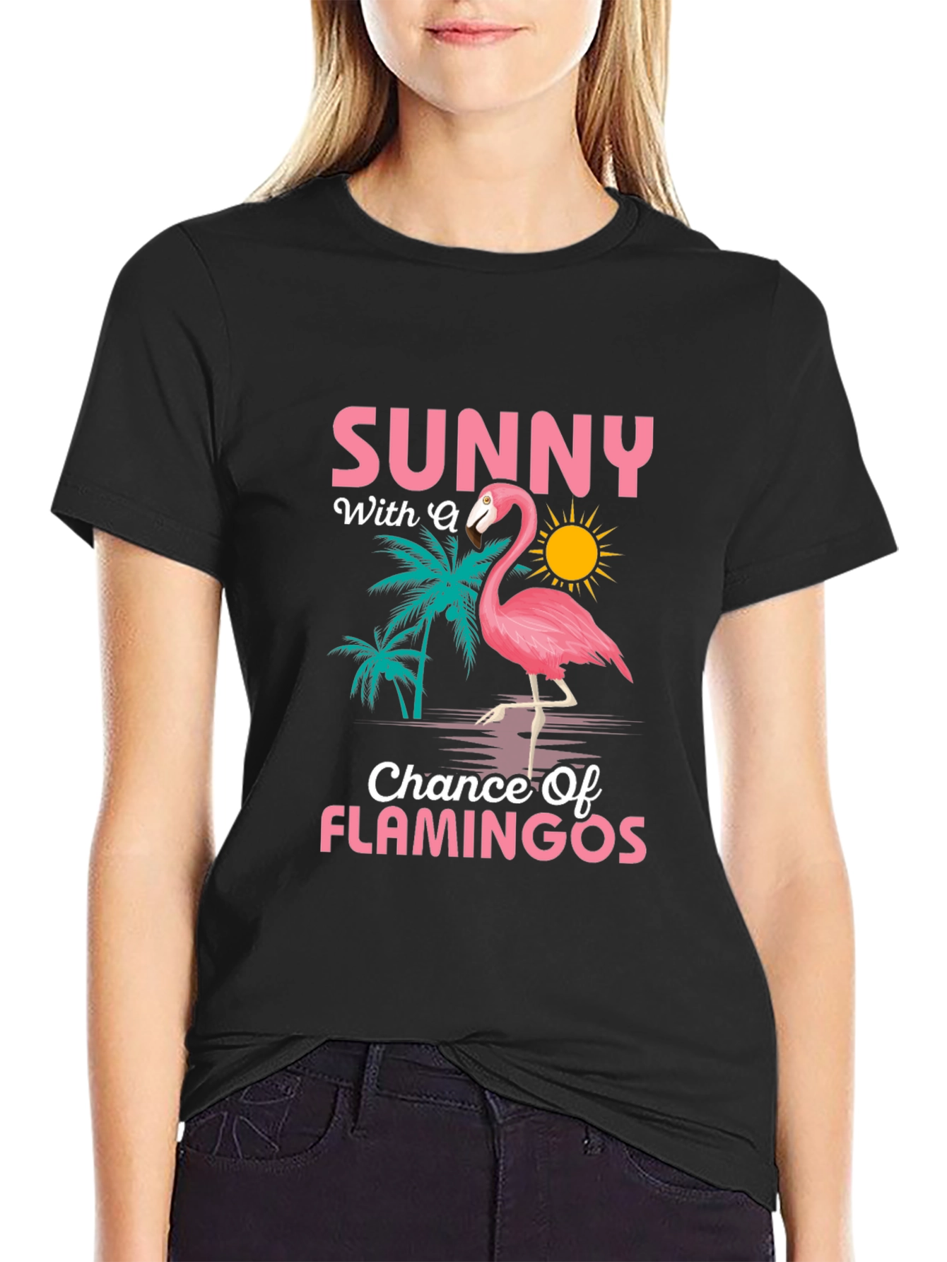Sunny Flamingo Graphic T-Shirt - 2