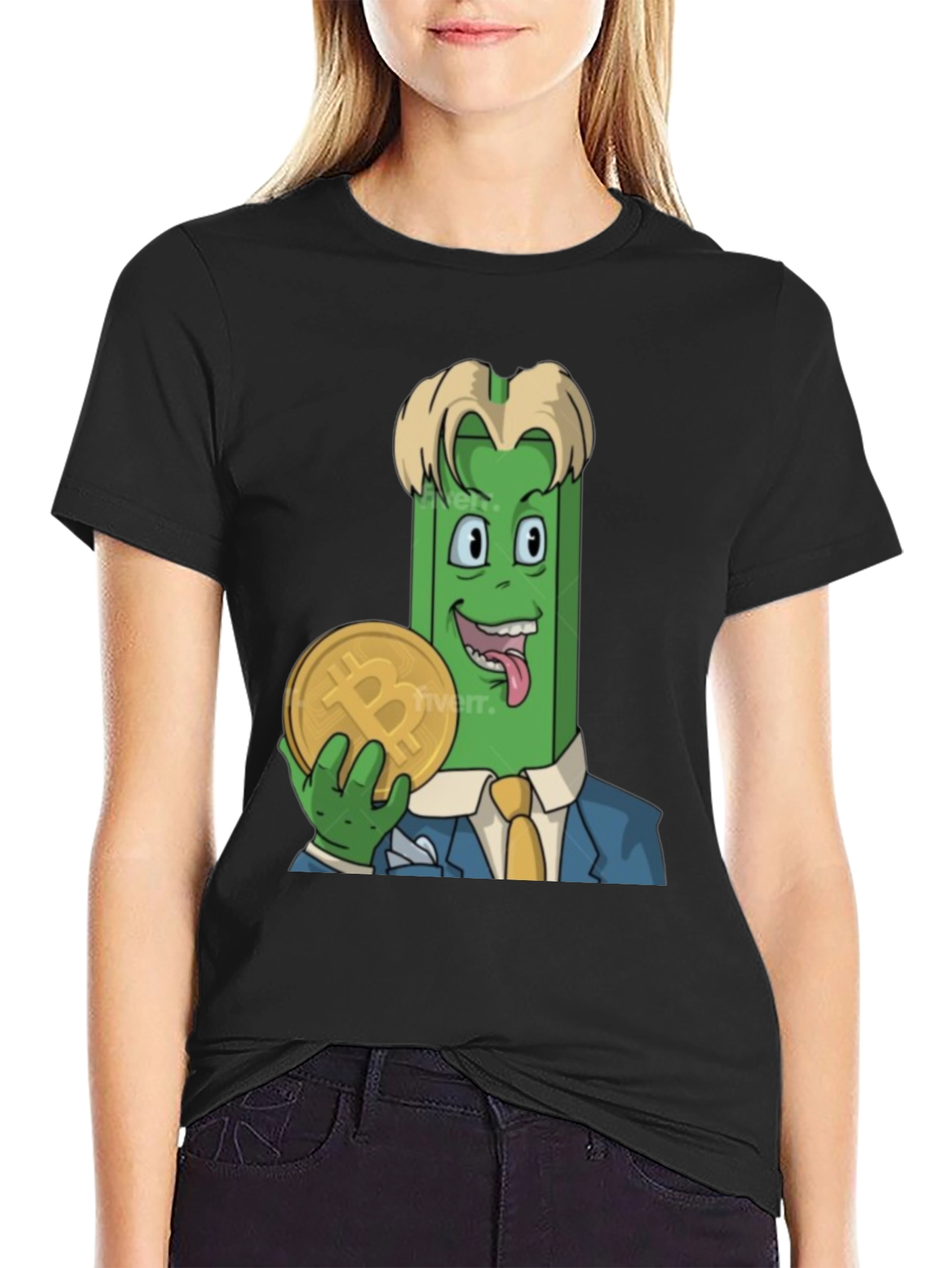 Black Crypto Celery Bitcoin T-Shirt view 2