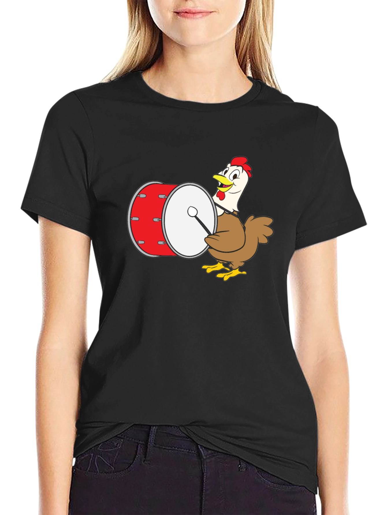 Black Chicken Drummer Graphic Tee view 2