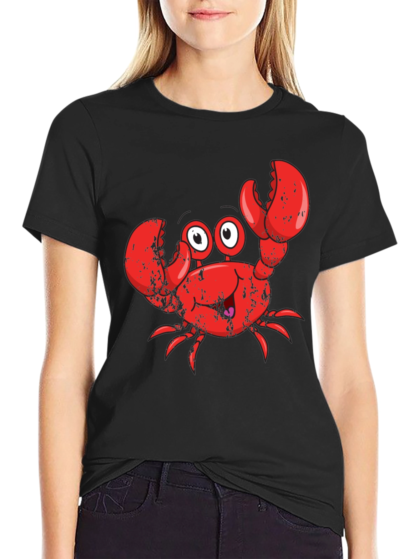 Black Crabby Character Black T-Shirt view 2