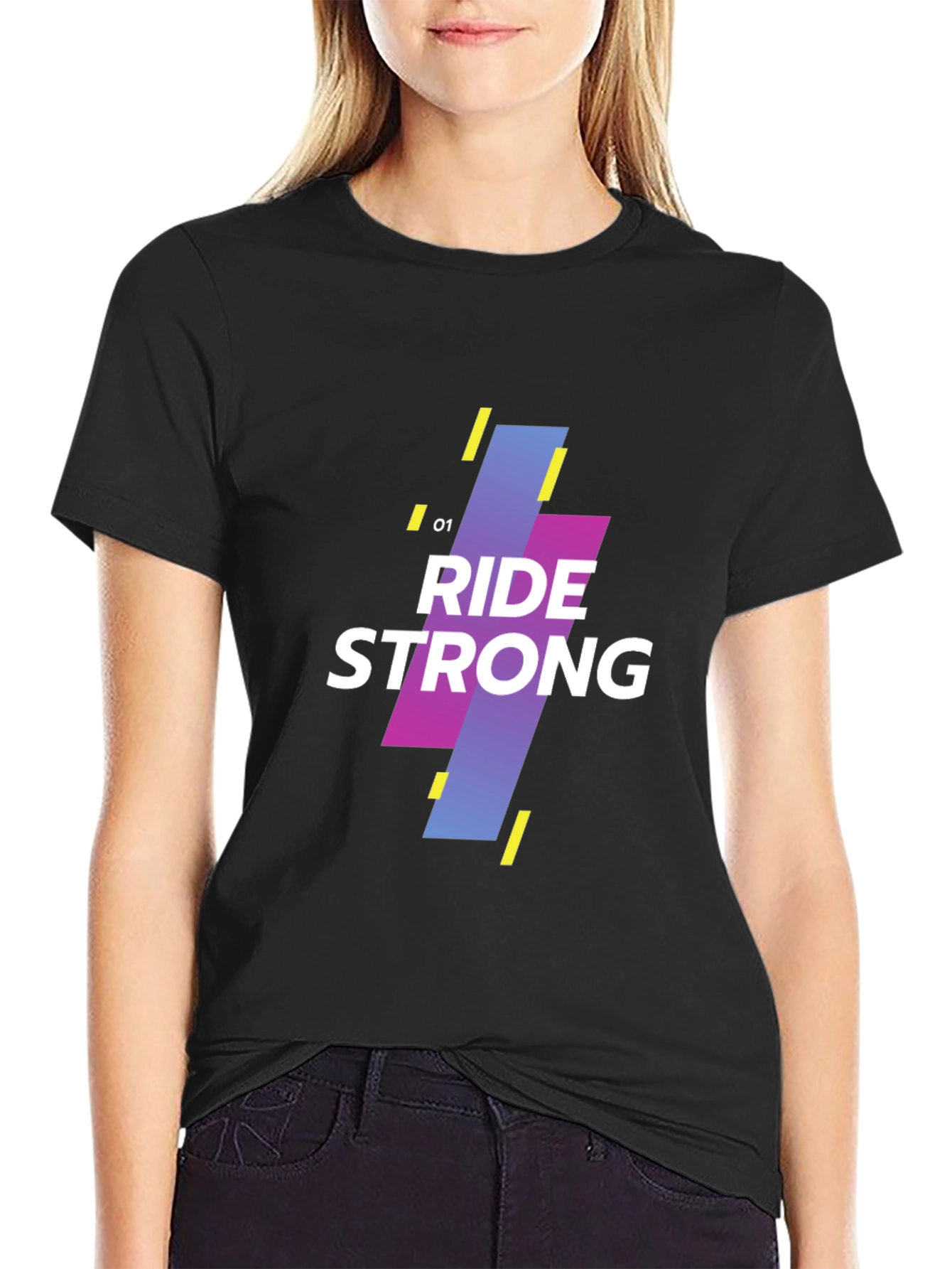 Black Ride Strong Graphic Tee - Modern Design view 2