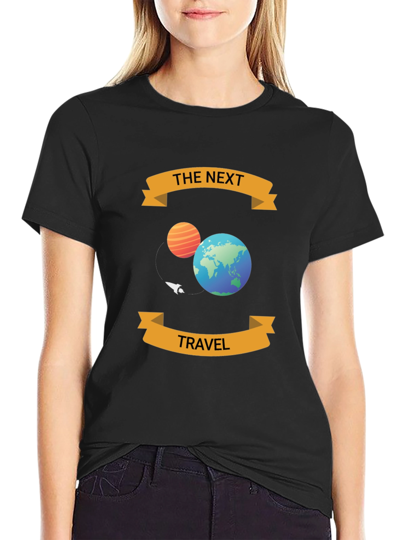 Black The Next Travel Black T-Shirt - Space Adventure Tee view 2