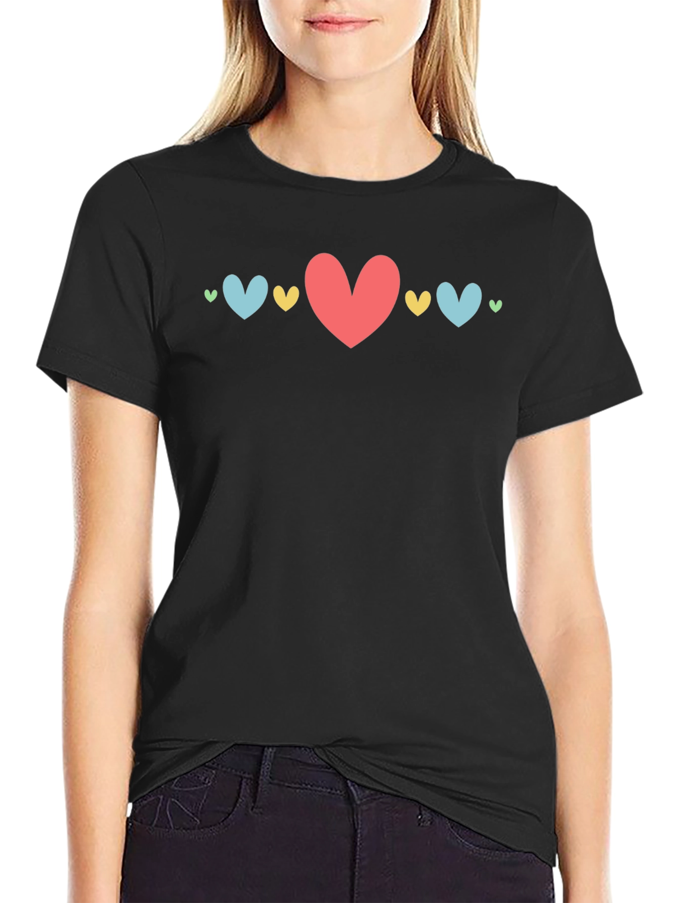Black Heart Graphic Black T-Shirt view 2
