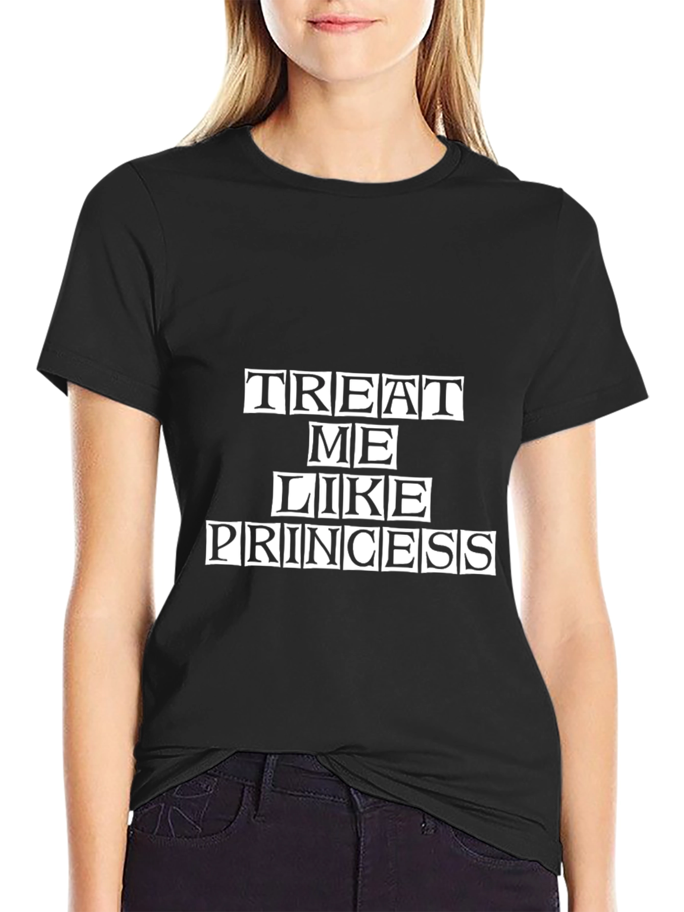 Black Treat Me Like Princess Graphic Tee view 2