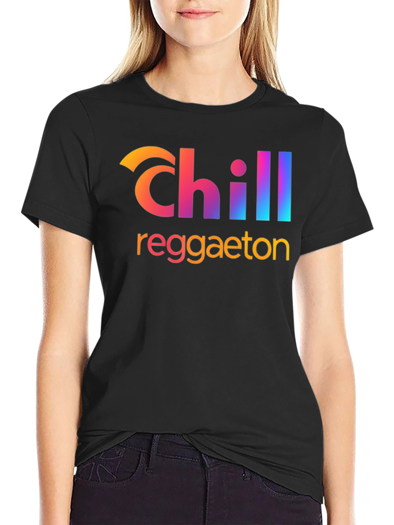 Black Chill Reggaeton Graphic T-Shirt view 2