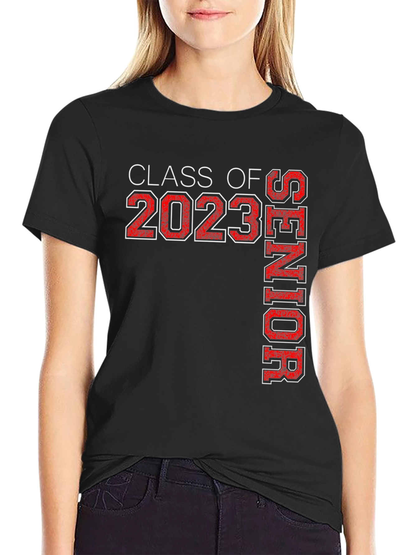 Black Class of 2023 Senior T-Shirt Graduation Tee view 2