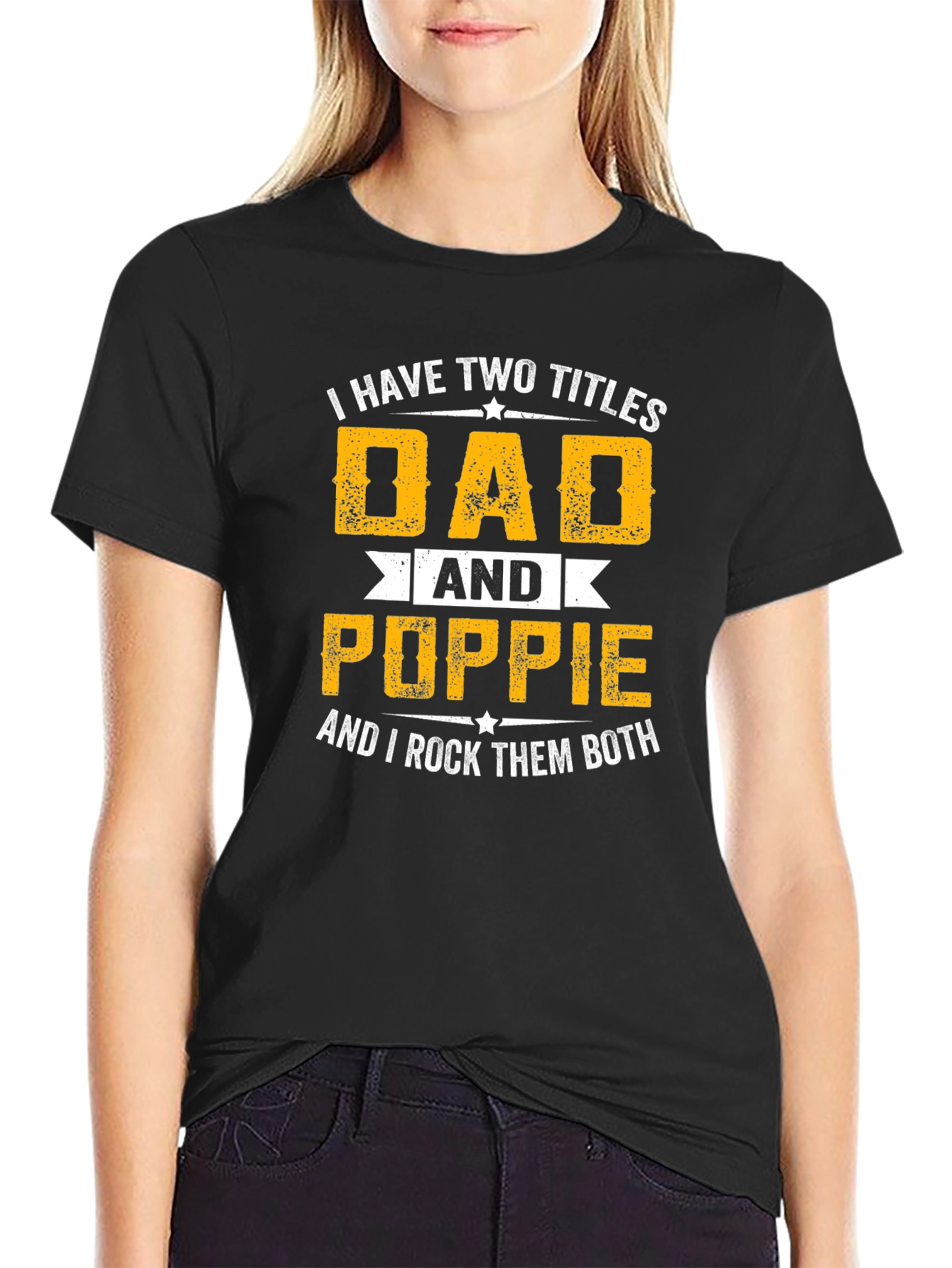 Black Dad & Poppie T-Shirt view 2