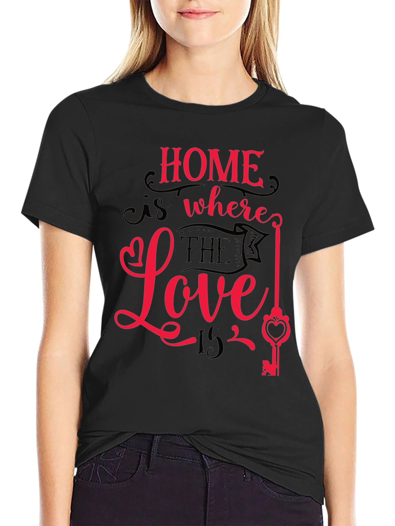 Black Home is Where the Love Is Graphic Tee view 2
