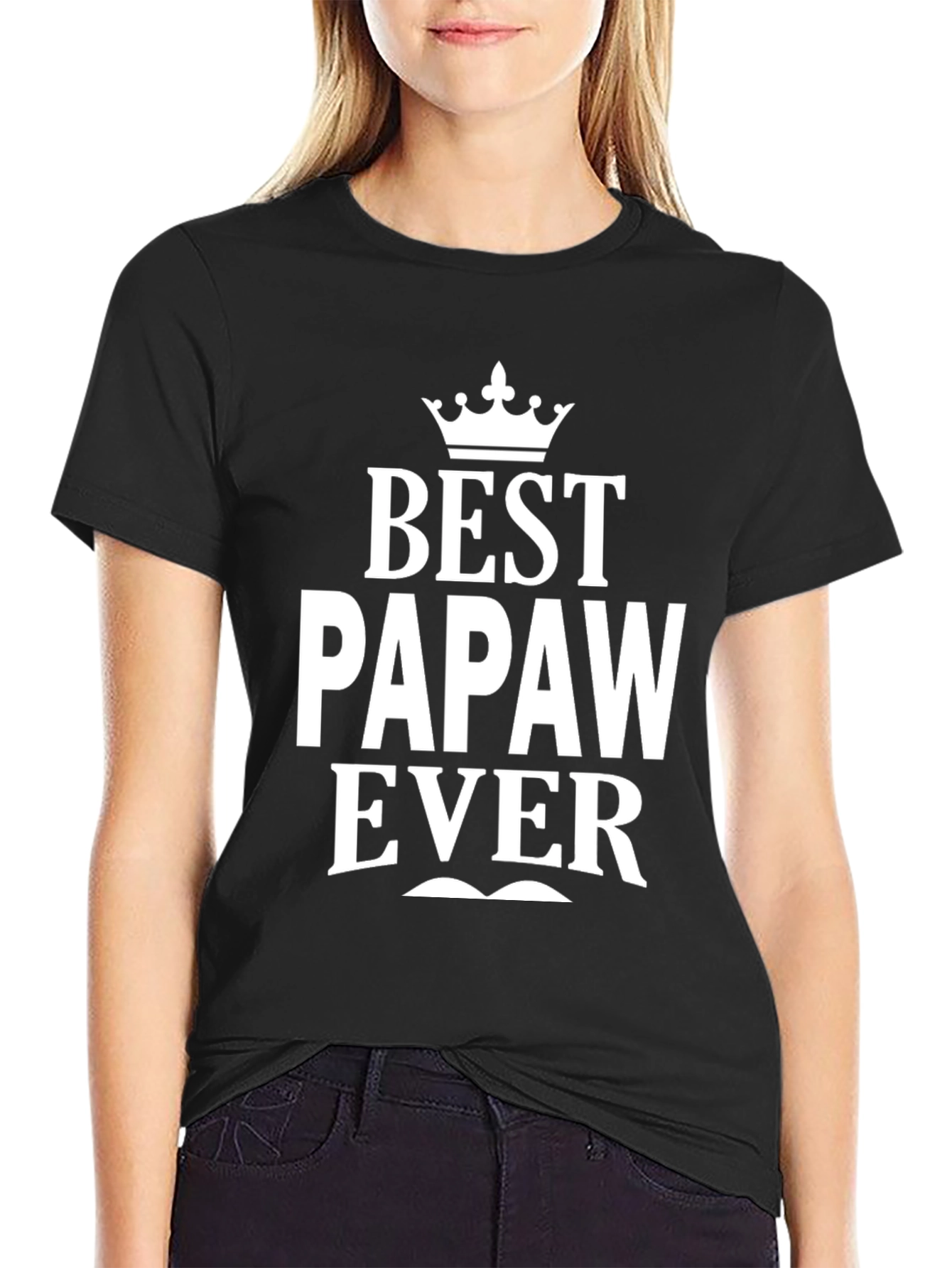 Black Best Papaw Ever Black Graphic T-Shirt view 2