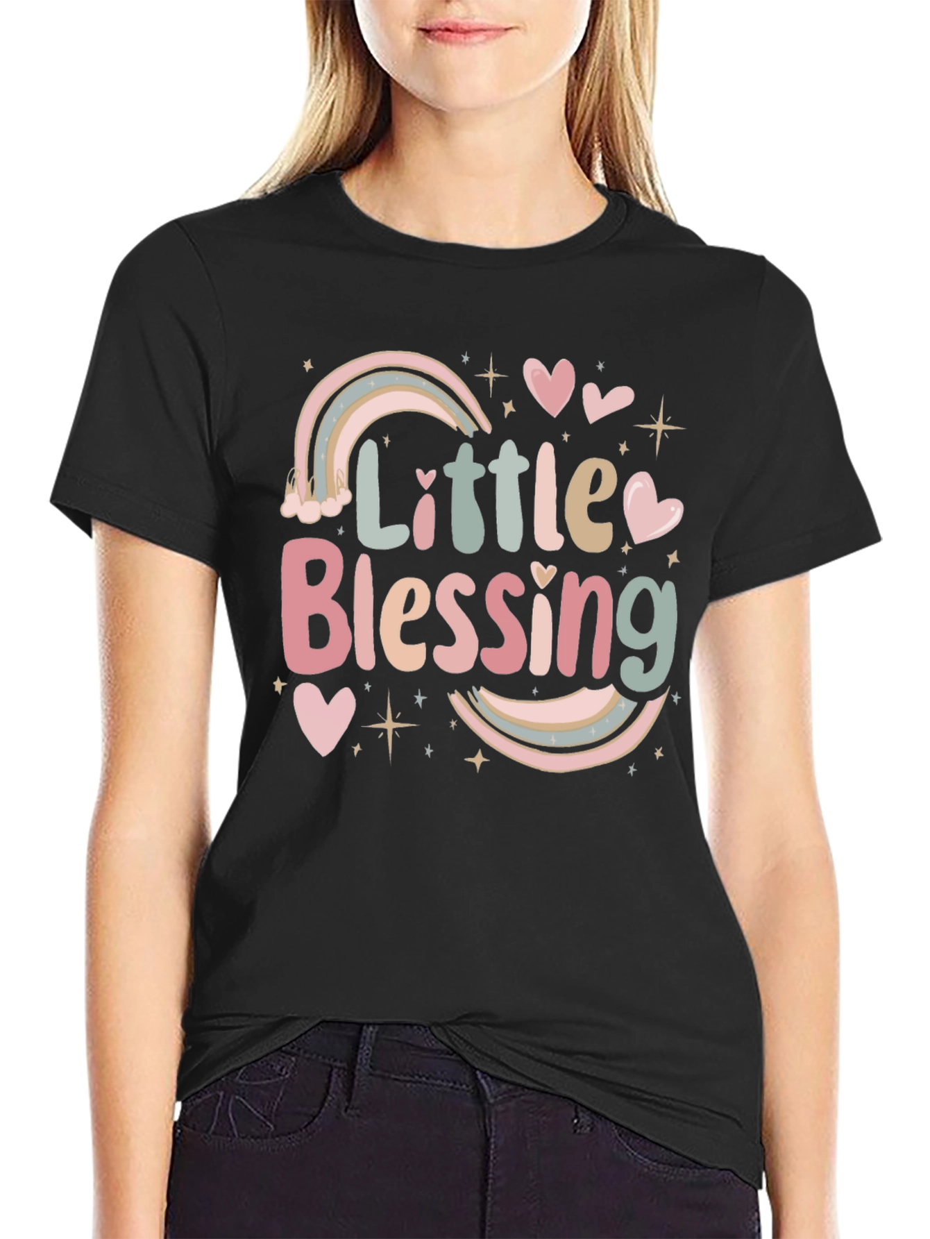 Black Little Blessing Graphic T-Shirt view 2