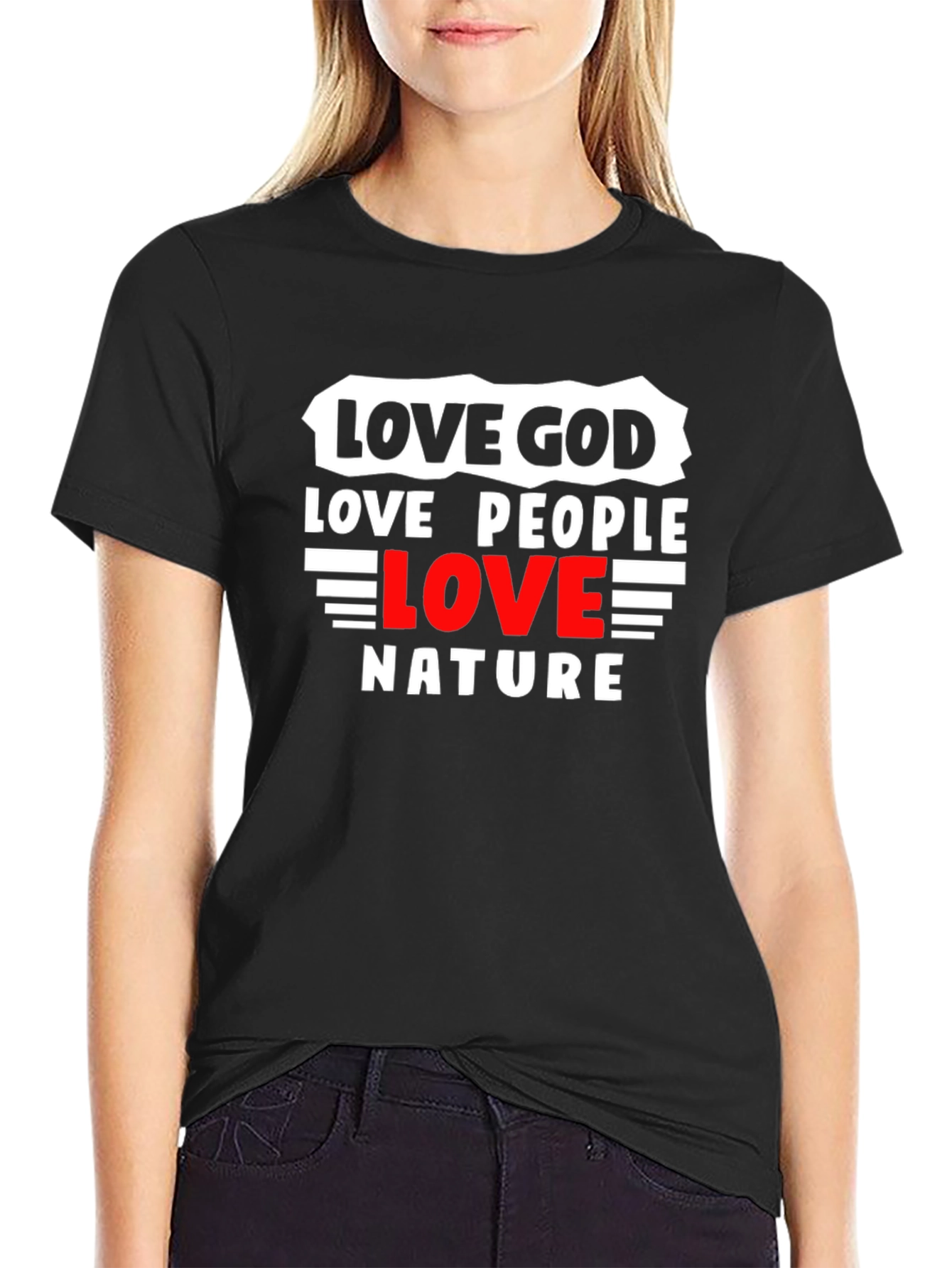 Black Love God, People, Nature Graphic Tee view 2