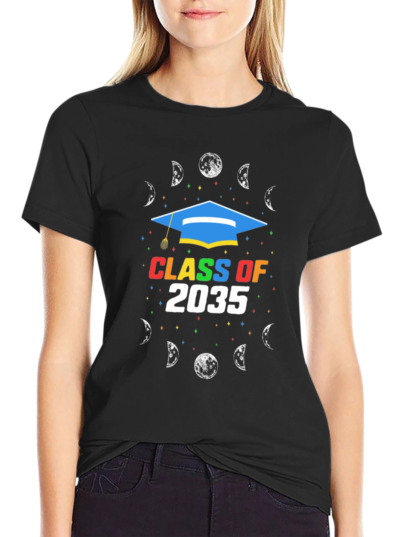 Black Class of 2035 Graduation T-Shirt view 2