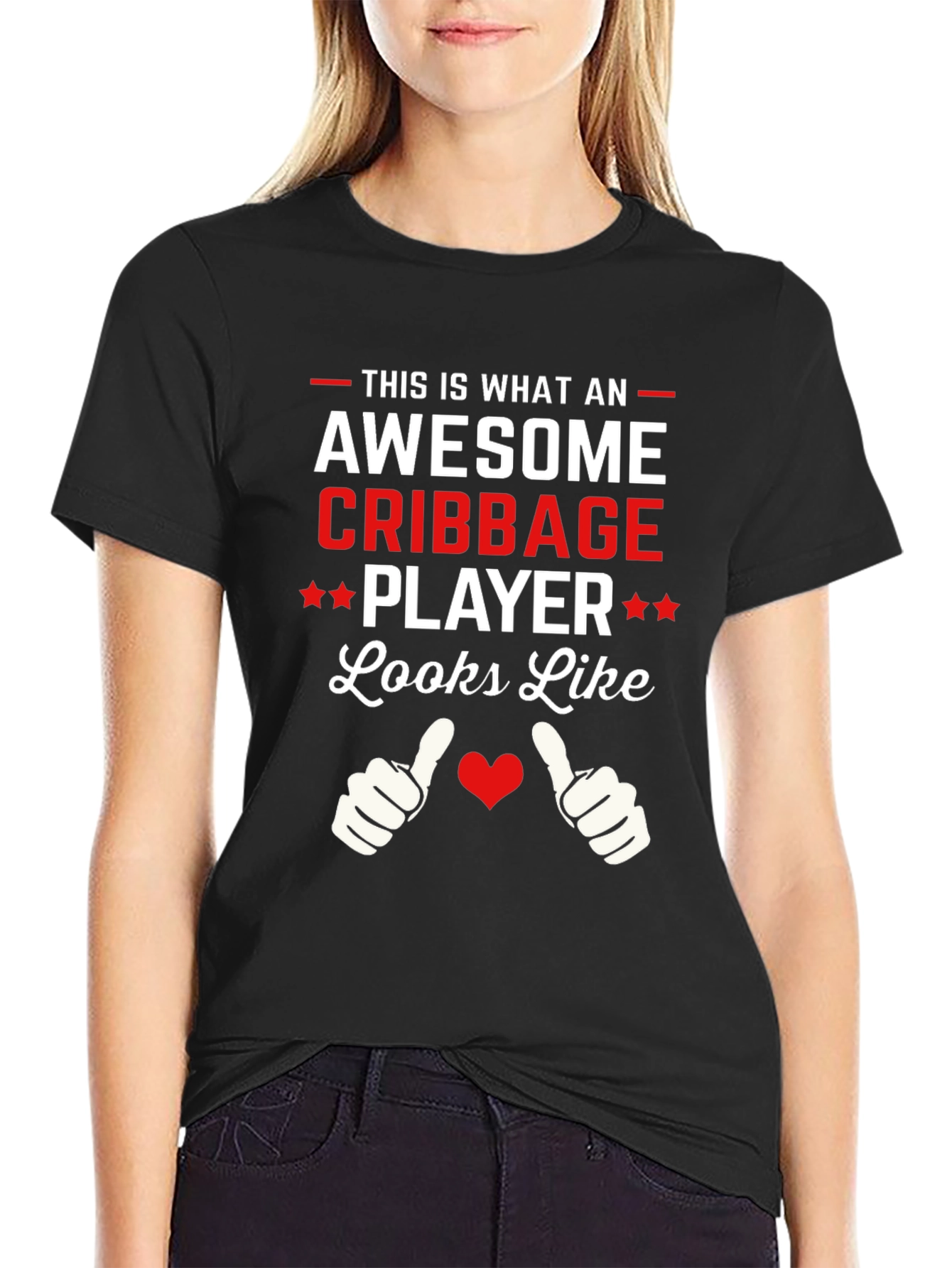 Black Awesome Cribbage Player T-Shirt view 2