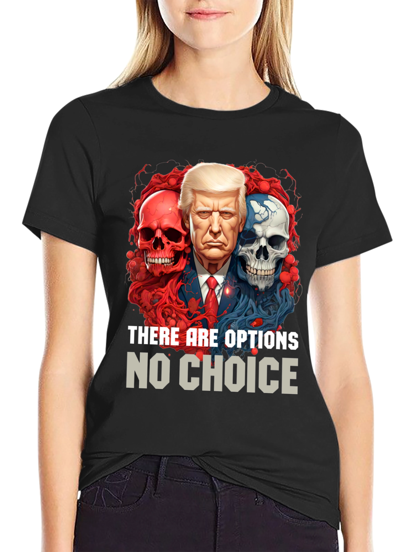 Black Political T-Shirt: Options No Choice view 2