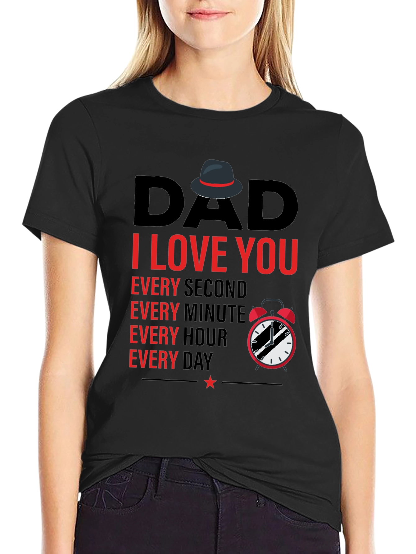 Black Dad I Love You Black T-Shirt view 2