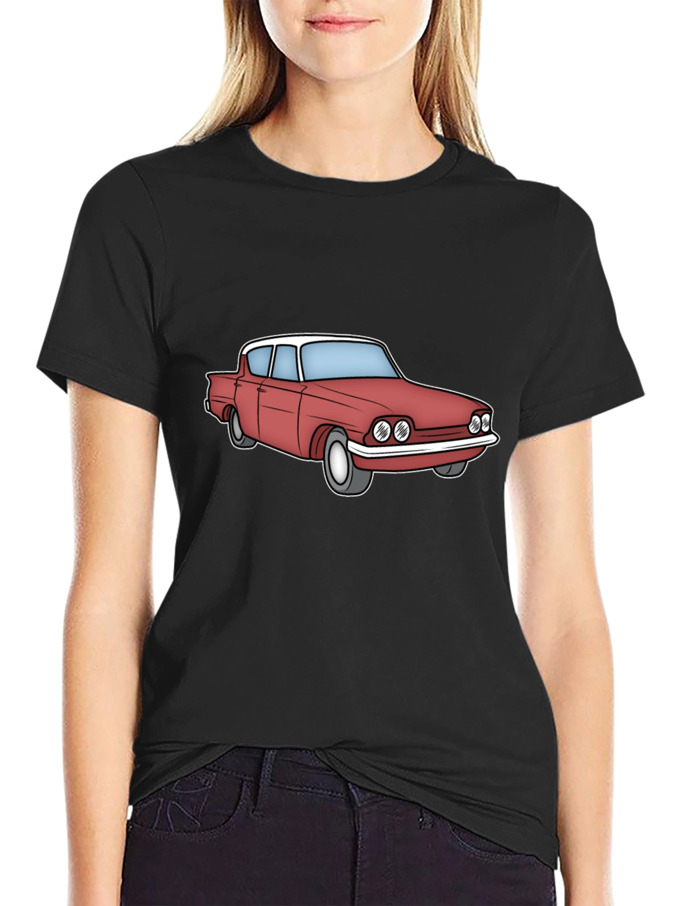 Black Classic Car Graphic Tee - Black view 2