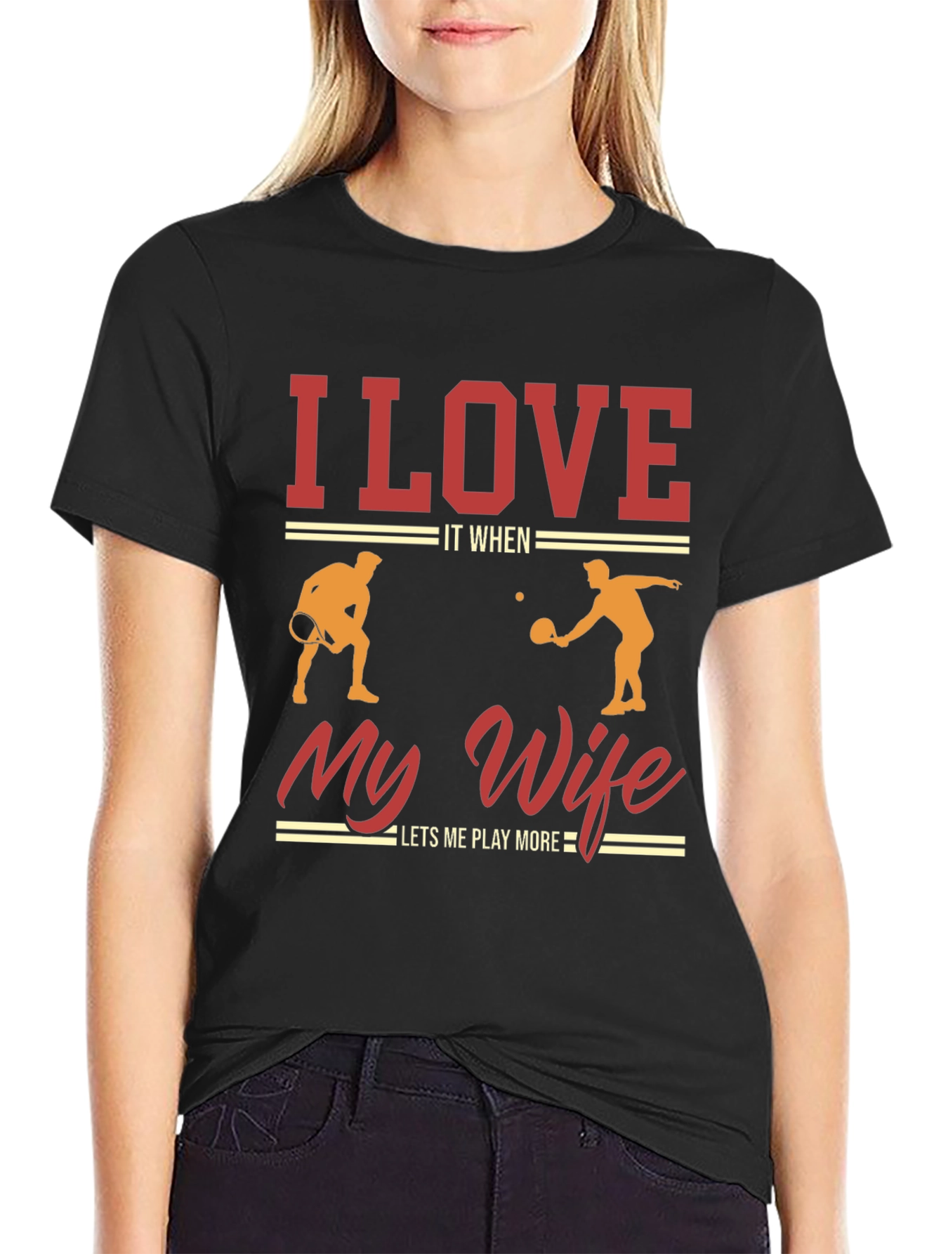 Black I Love It When My Wife Lets Me Play More Pickleball T-Shirt view 2