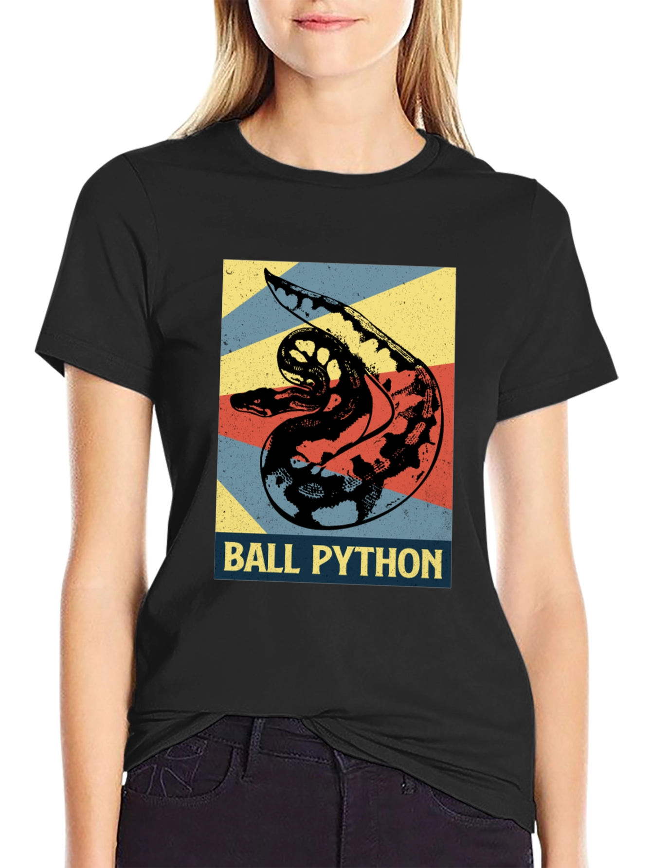 Black Ball Python Graphic T-Shirt - Reptile Lover Tee view 2