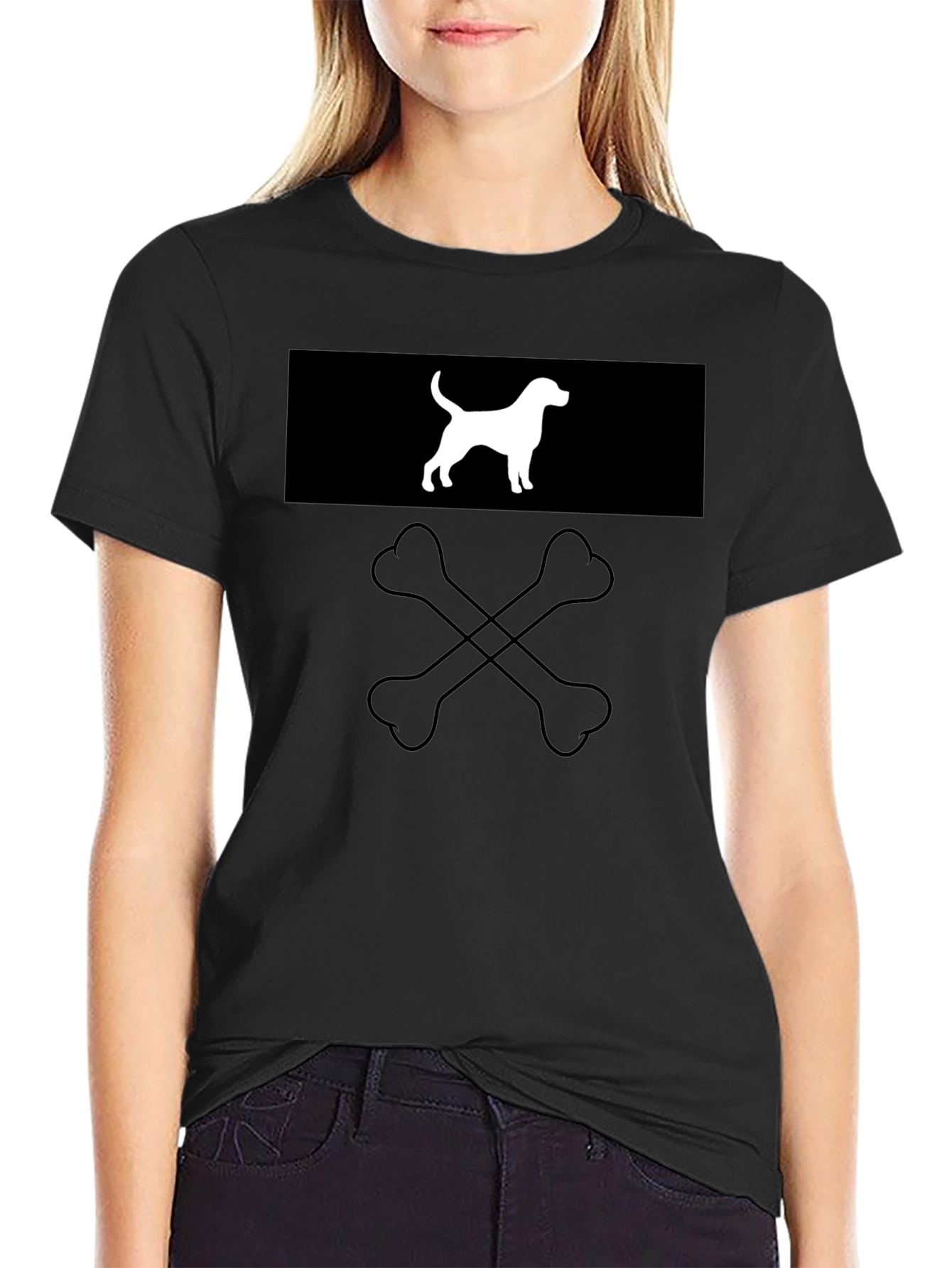 Black Dog & Bones Graphic Tee - Black Cotton Crewneck view 2