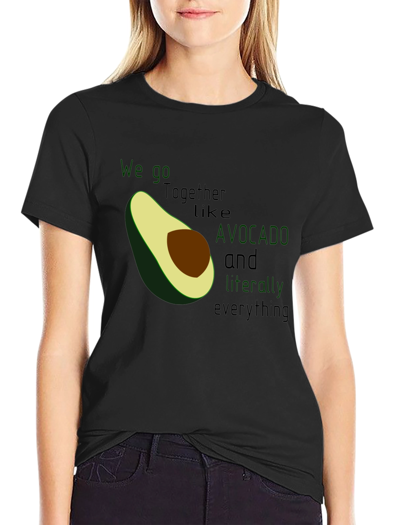Black Avocado Love Graphic Tee - We Go Together Like Avocado and Everything view 2