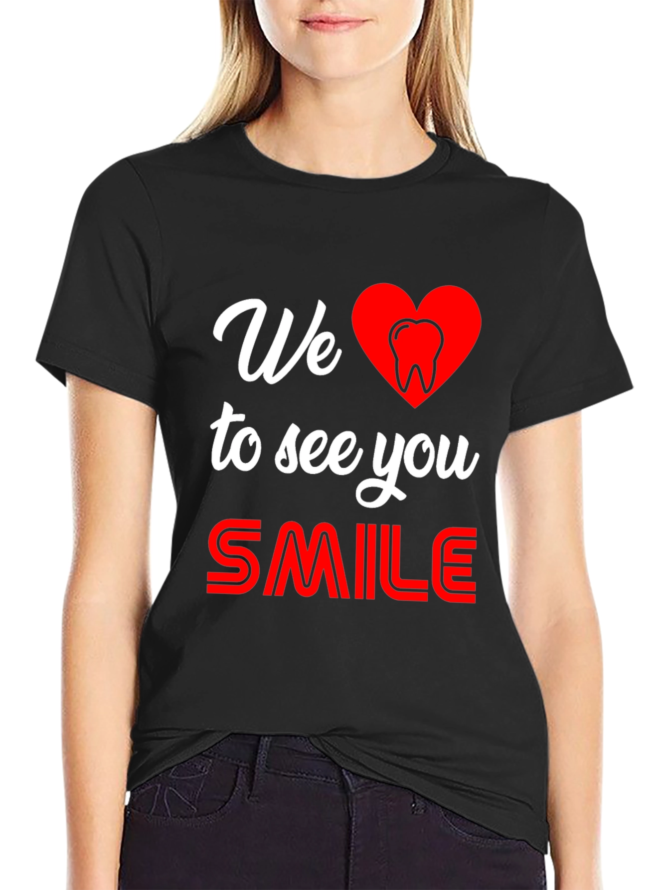 Black Dental Love Graphic T-Shirt - We Love to See You Smile view 2