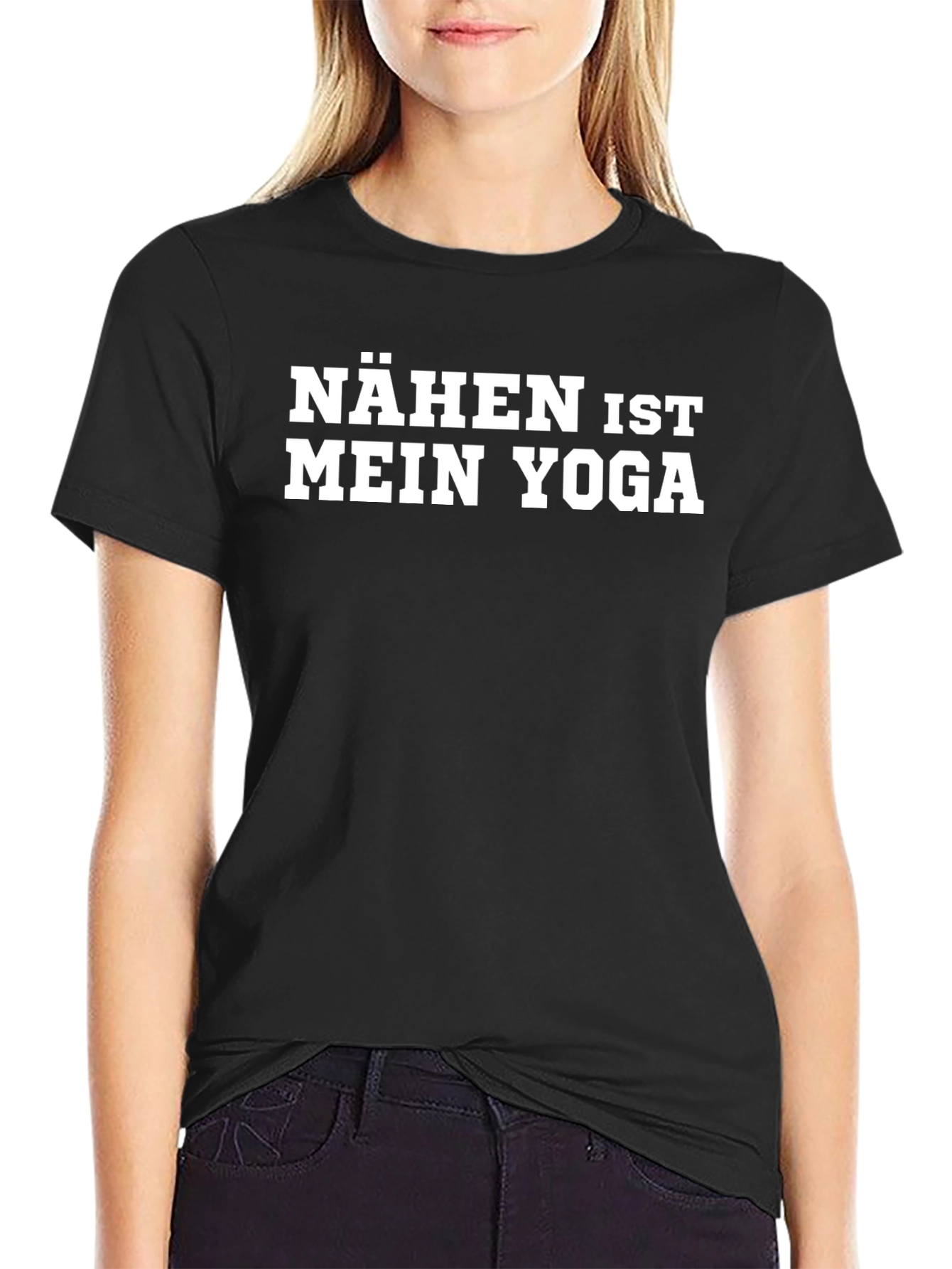 Black Nähen Ist Mein Yoga T-Shirt | Sewing Is My Yoga view 2