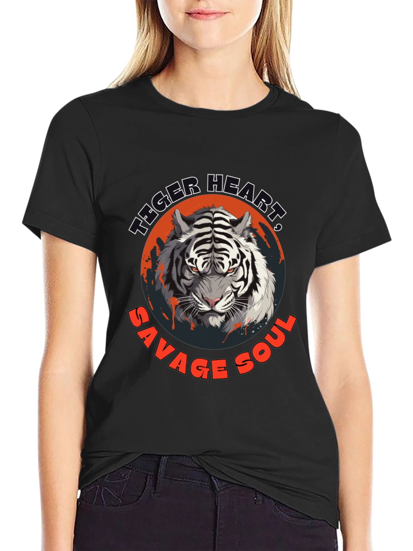 Black Tiger Heart Savage Soul Graphic Tee view 2