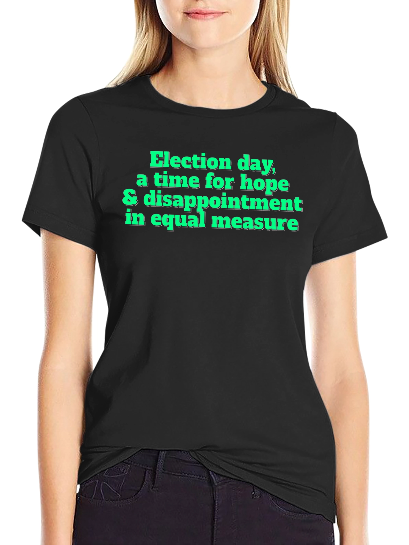 Black Election Day Hope & Disappointment T-Shirt view 2