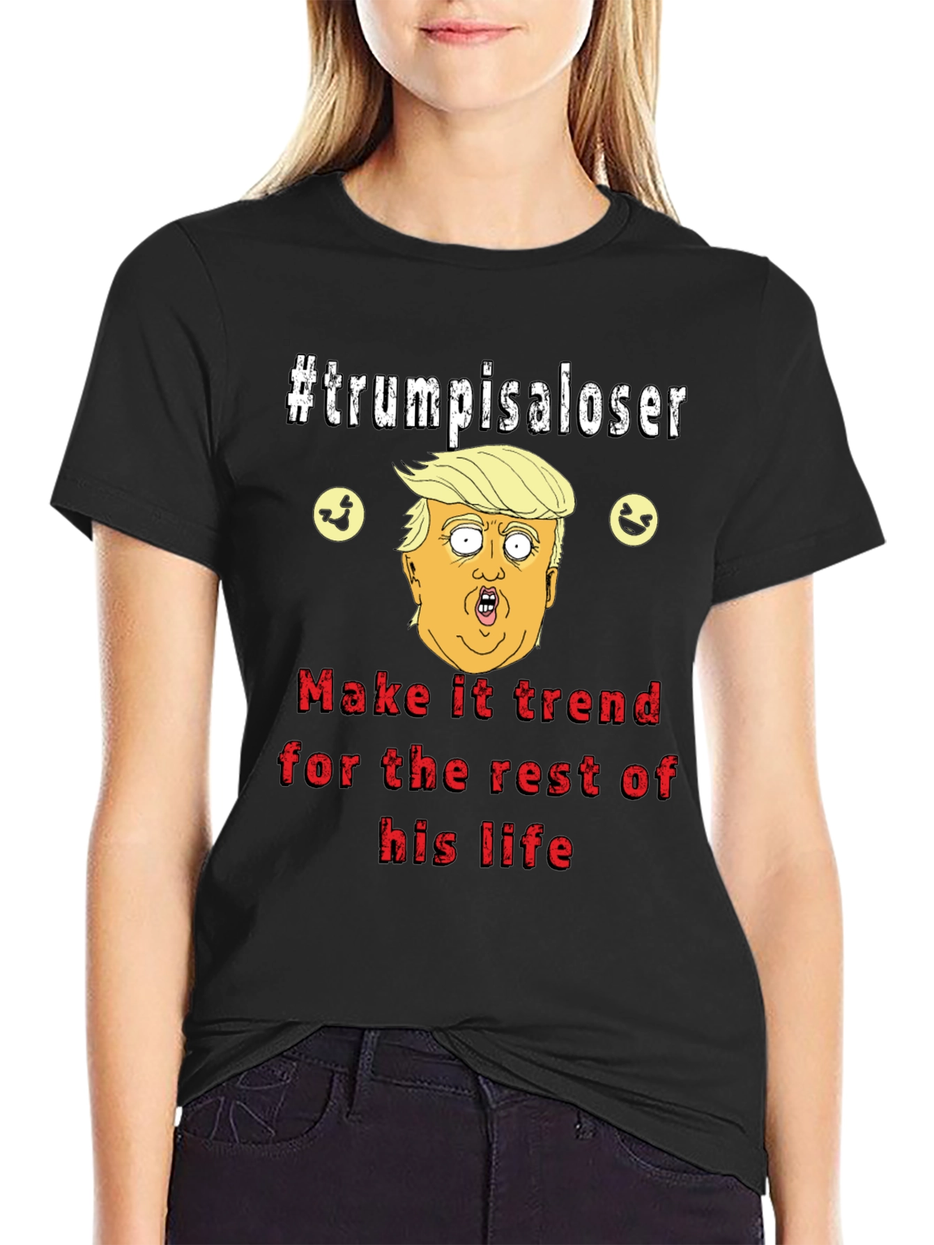 Black Trump is a Loser Graphic T-Shirt view 2
