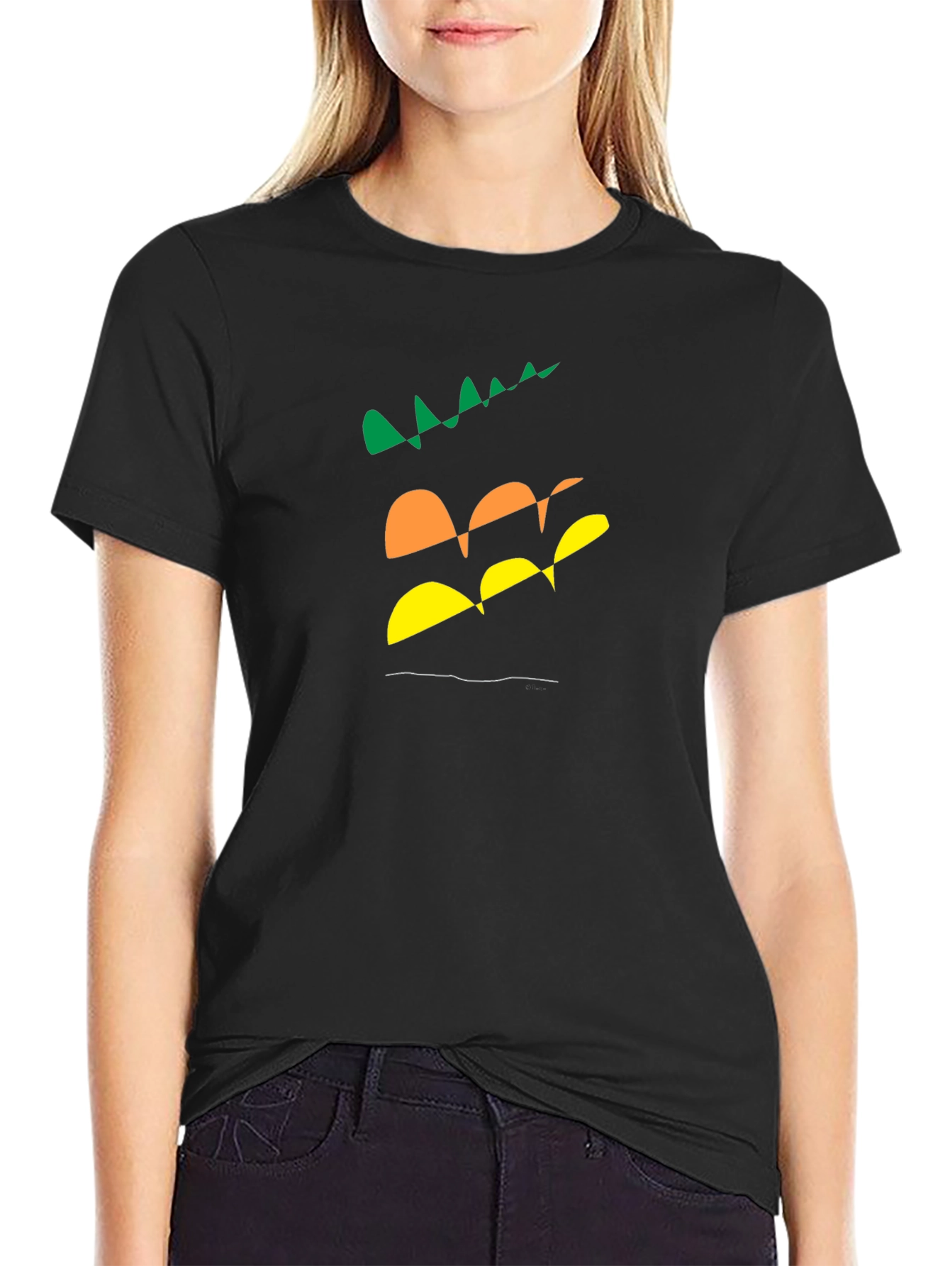 Black Abstract Graphic Tee - Modern Art Design view 2