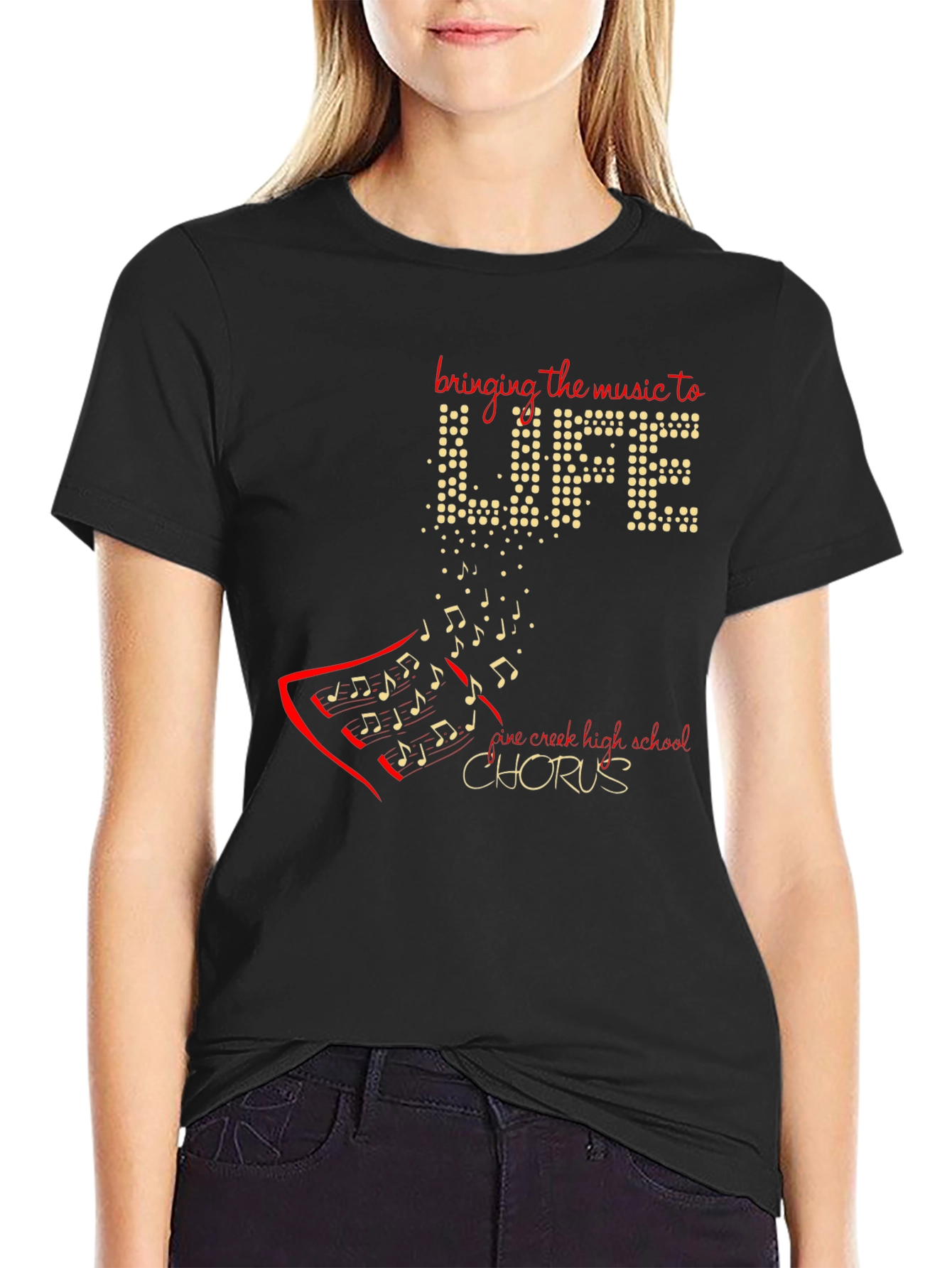Black Bring The Music To Life Chorus T-Shirt view 2