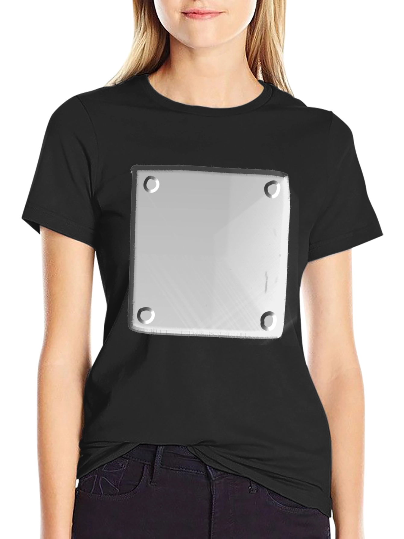 Black Novelty Plate Graphic Tee - Black Casual T-Shirt view 2