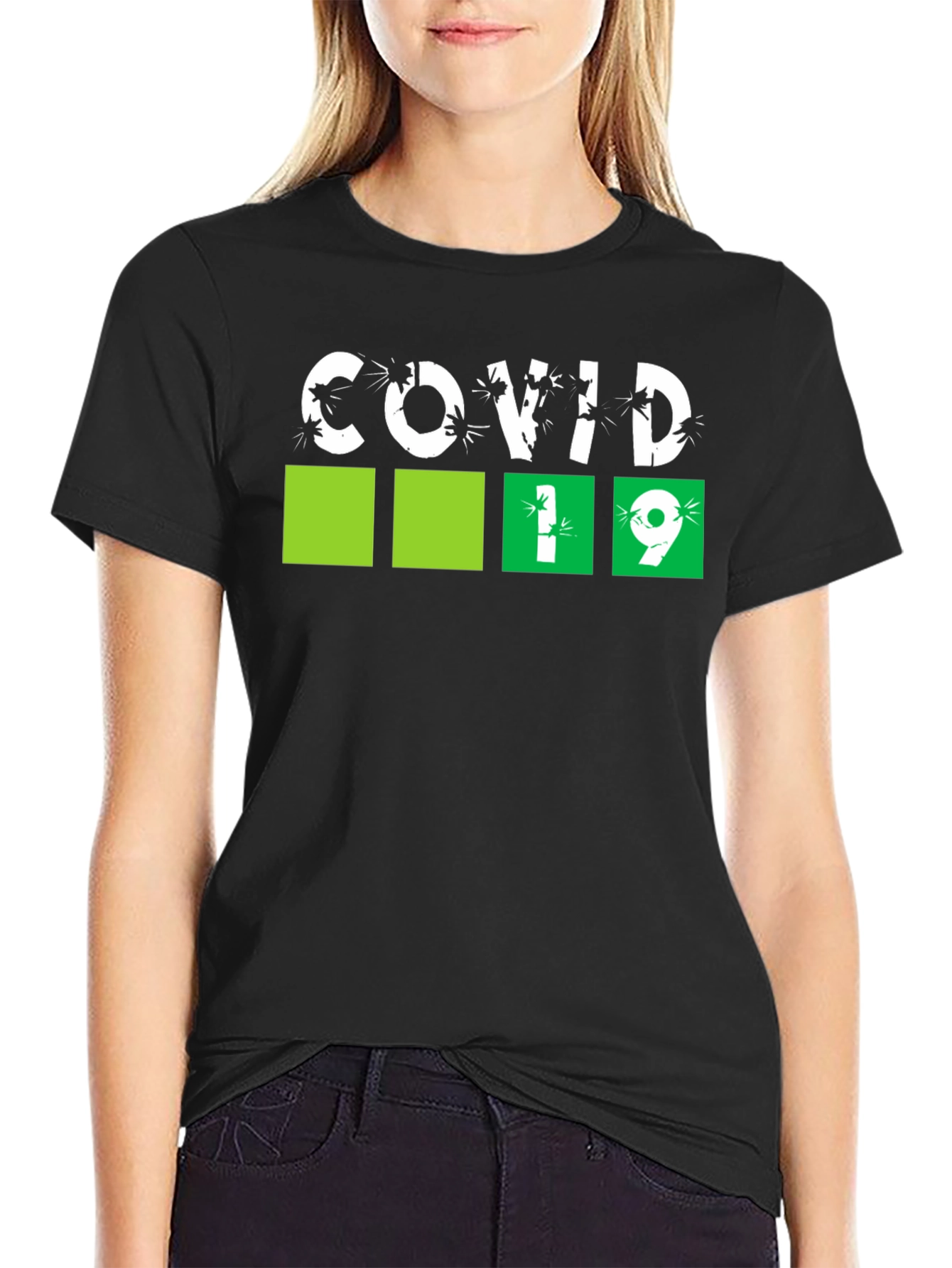 Black COVID-19 Graphic Tee - Black view 2