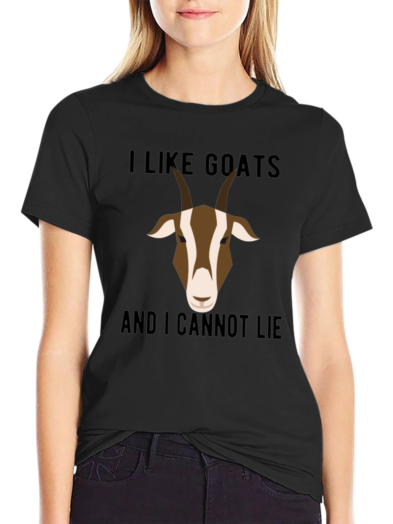 Black I Like Goats T-Shirt - Funny Goat Lover Tee view 2