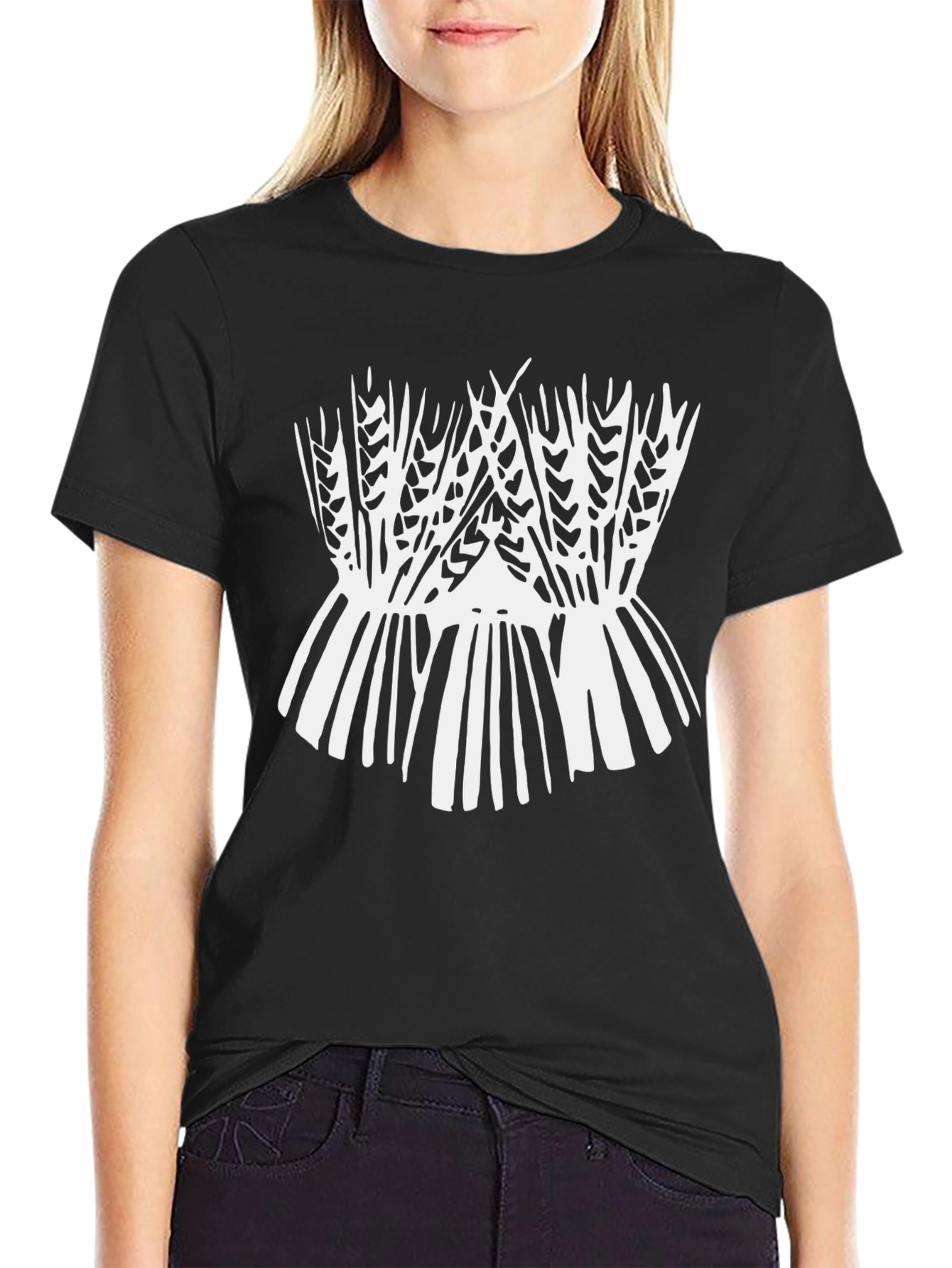 Black Wheat Graphic Tee - Soft Cotton Blend view 2