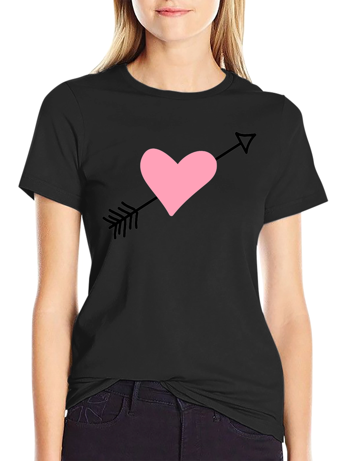 Black Heart Arrow Graphic Tee - Men's Black T-Shirt view 2