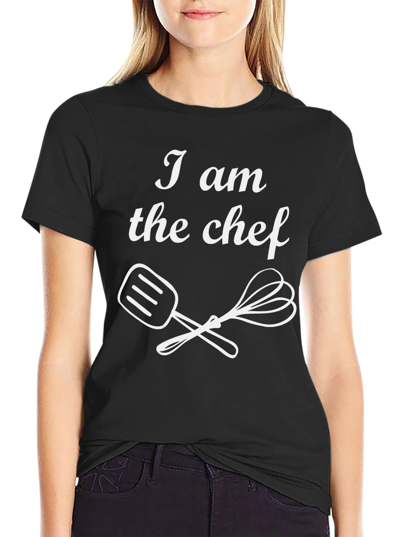 Black I am the Chef T-Shirt - Funny Cooking Tee view 2