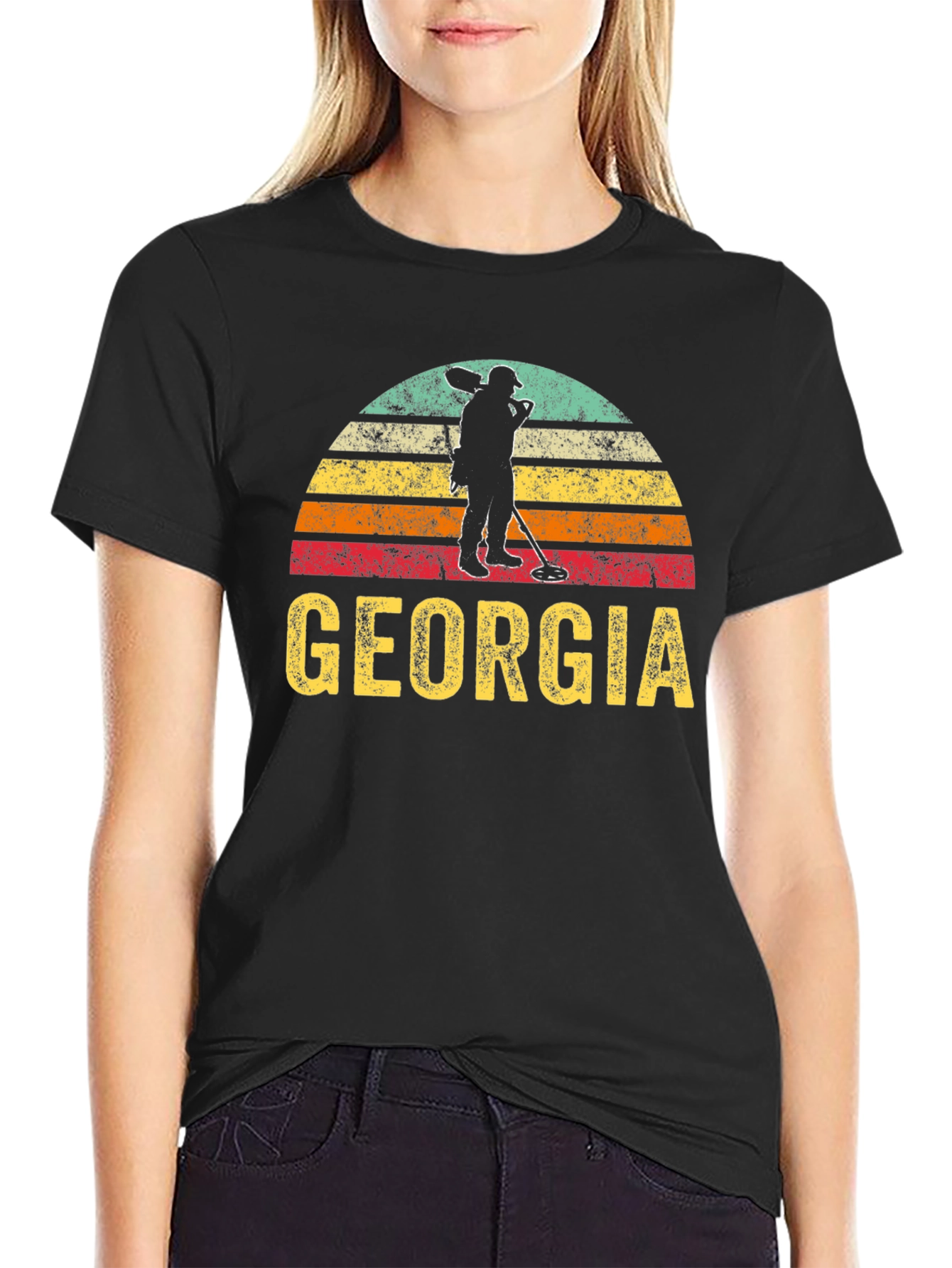 Black Georgia Vintage Metal Detecting T-Shirt view 2
