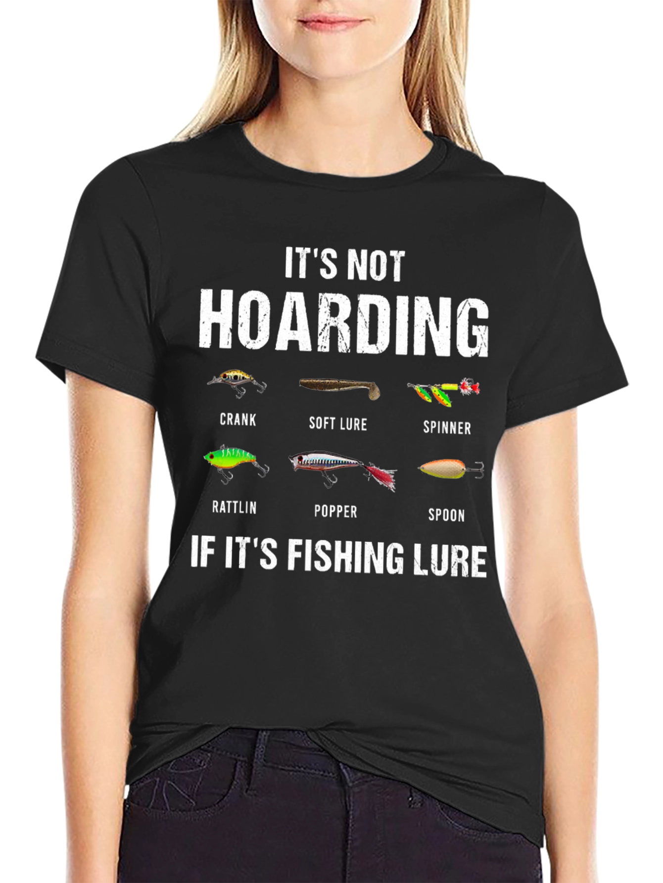 Black Fishing Lure T-Shirt - It's Not Hoarding view 2