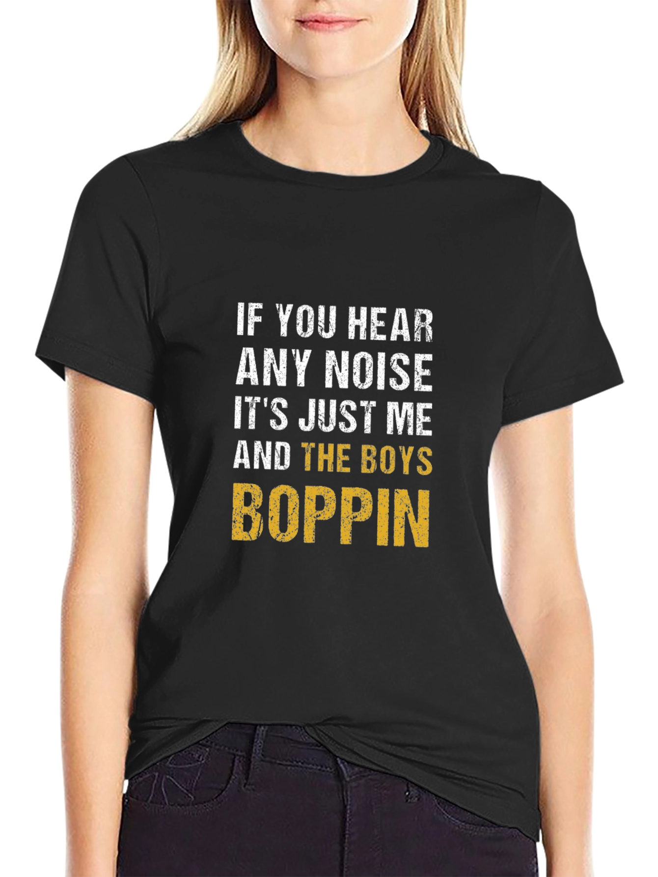 Black Funny "Boppin" Graphic T-Shirt view 2