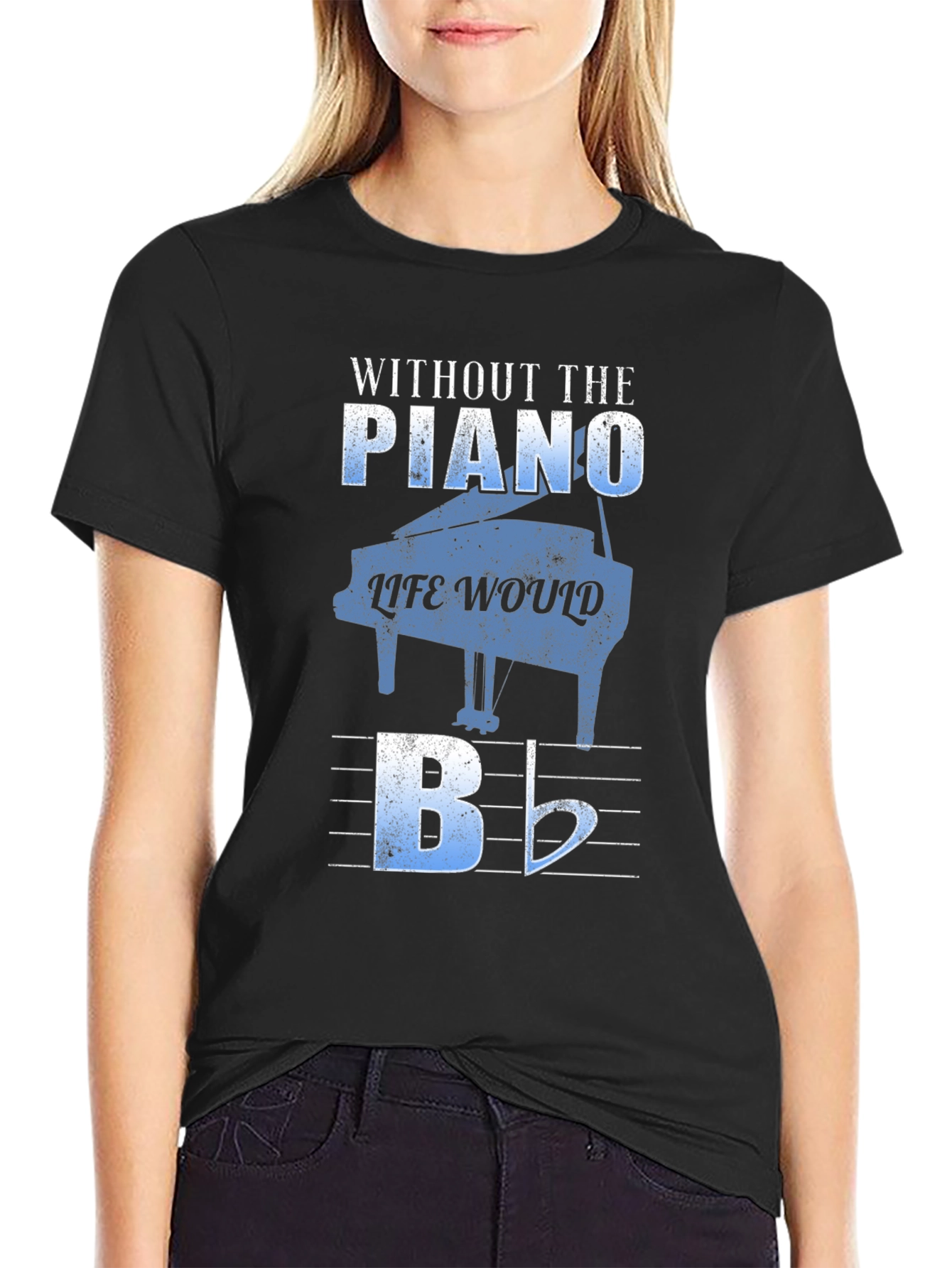 Black Piano Music Lover T-Shirt view 2