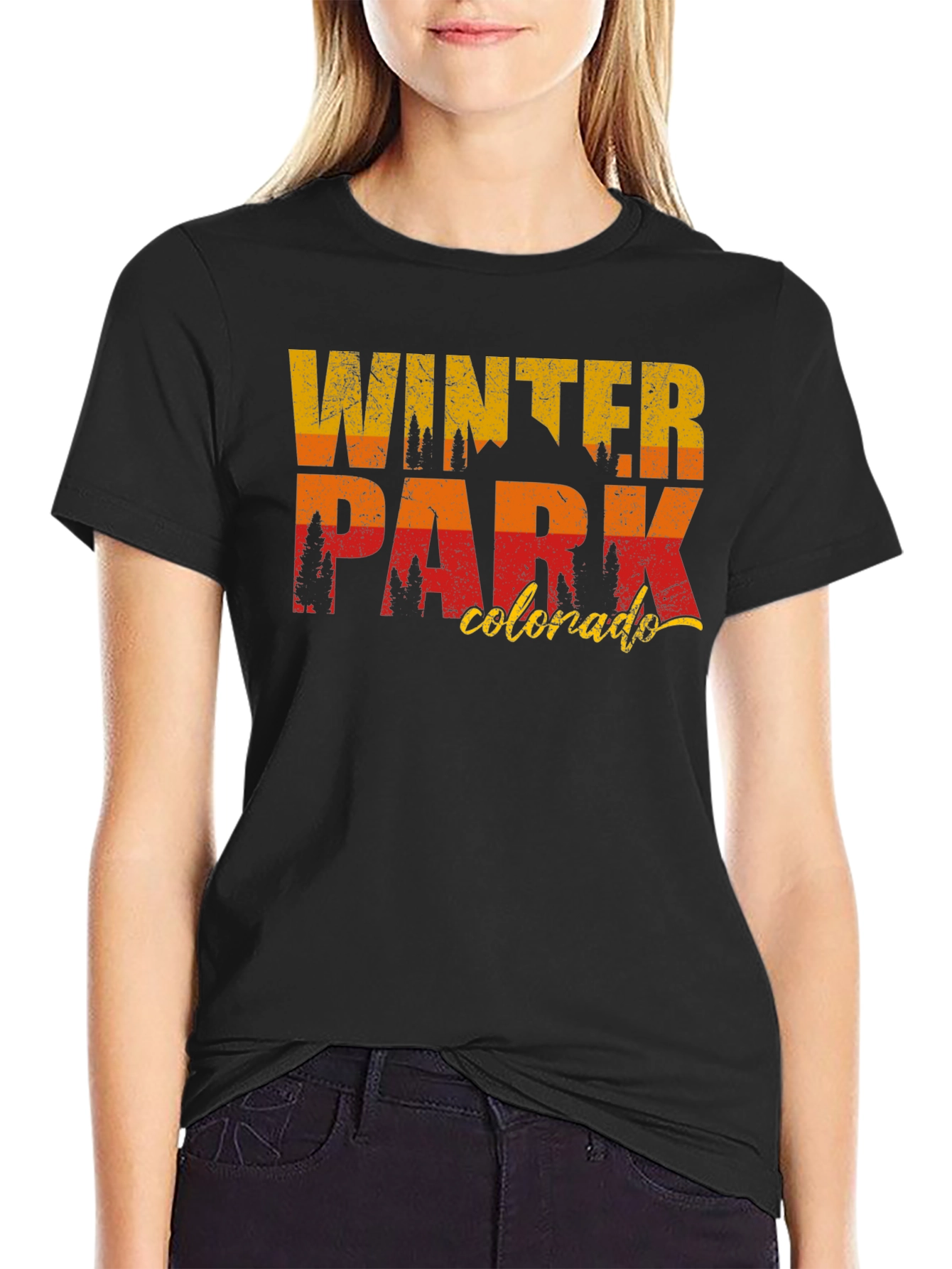 Black Winter Park Colorado Graphic Tee view 2