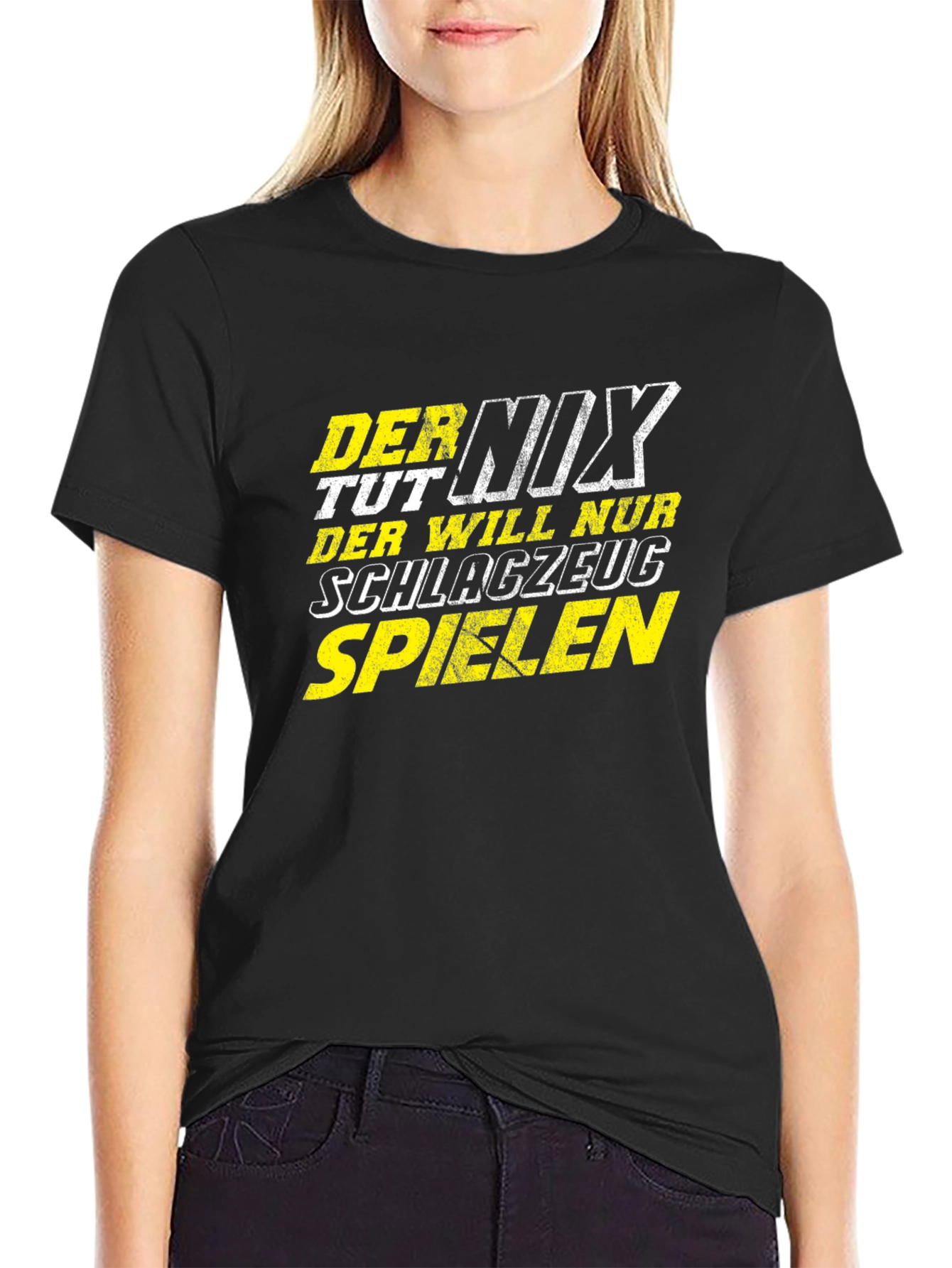 Black Der Nix Tut T-Shirt - Drummer Gift view 2