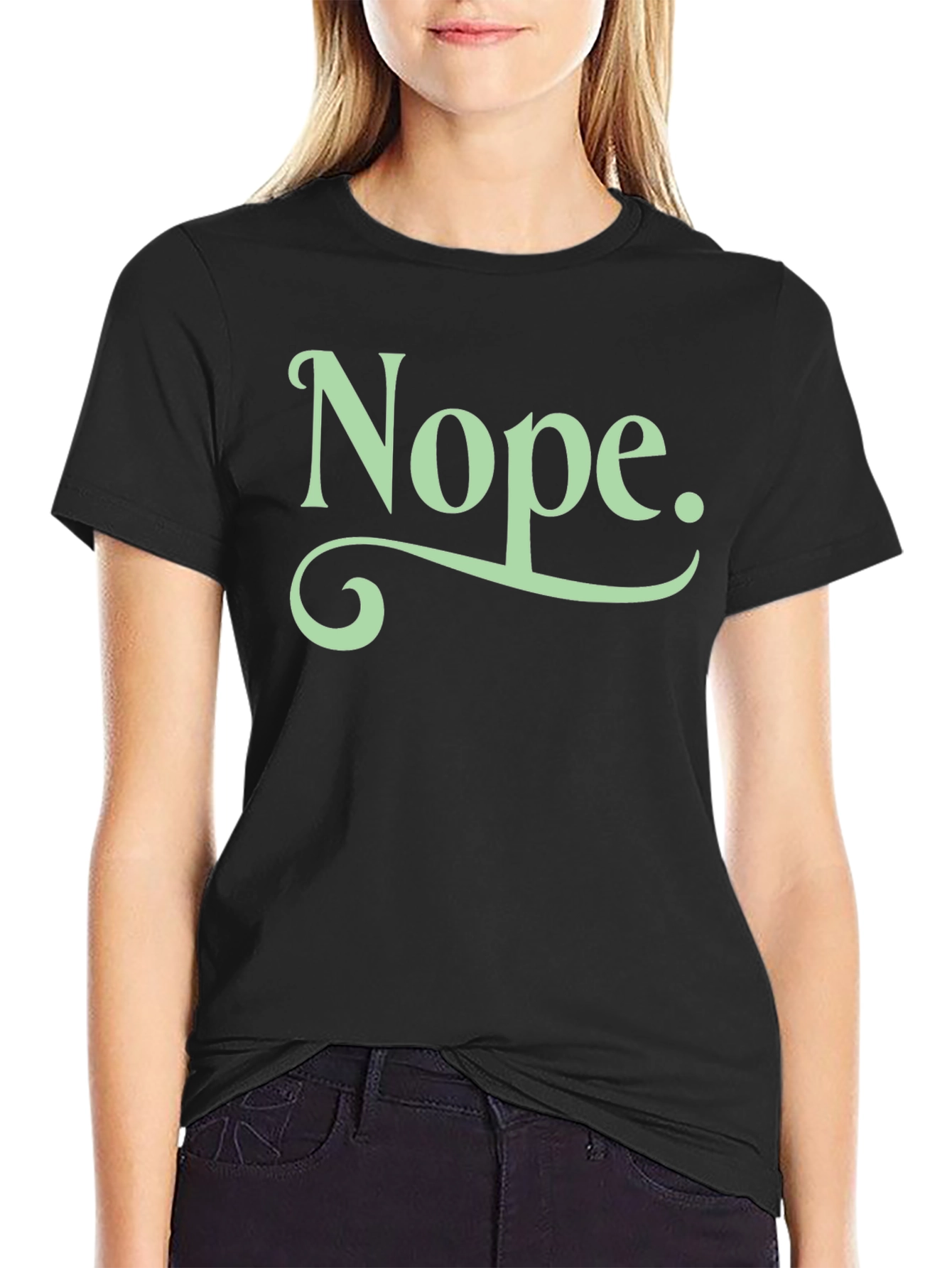 Black Nope Graphic Tee - Soft Cotton Unisex T-Shirt view 2