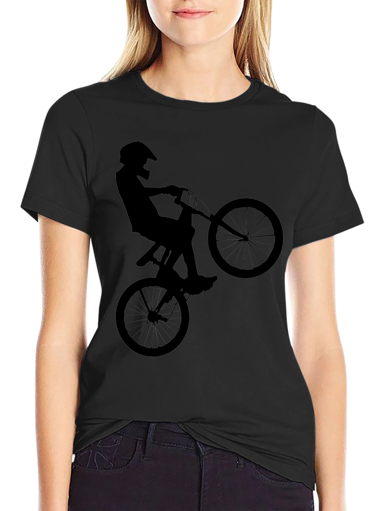BMX Rider Silhouette Graphic Tee - Black - 2