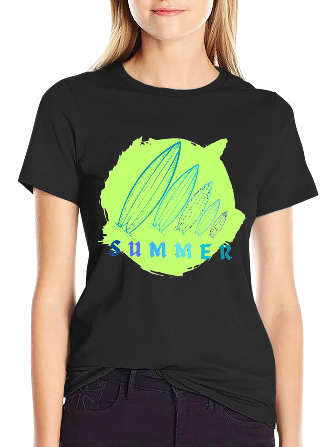 Summer Surfboard T-Shirt - Black - 2