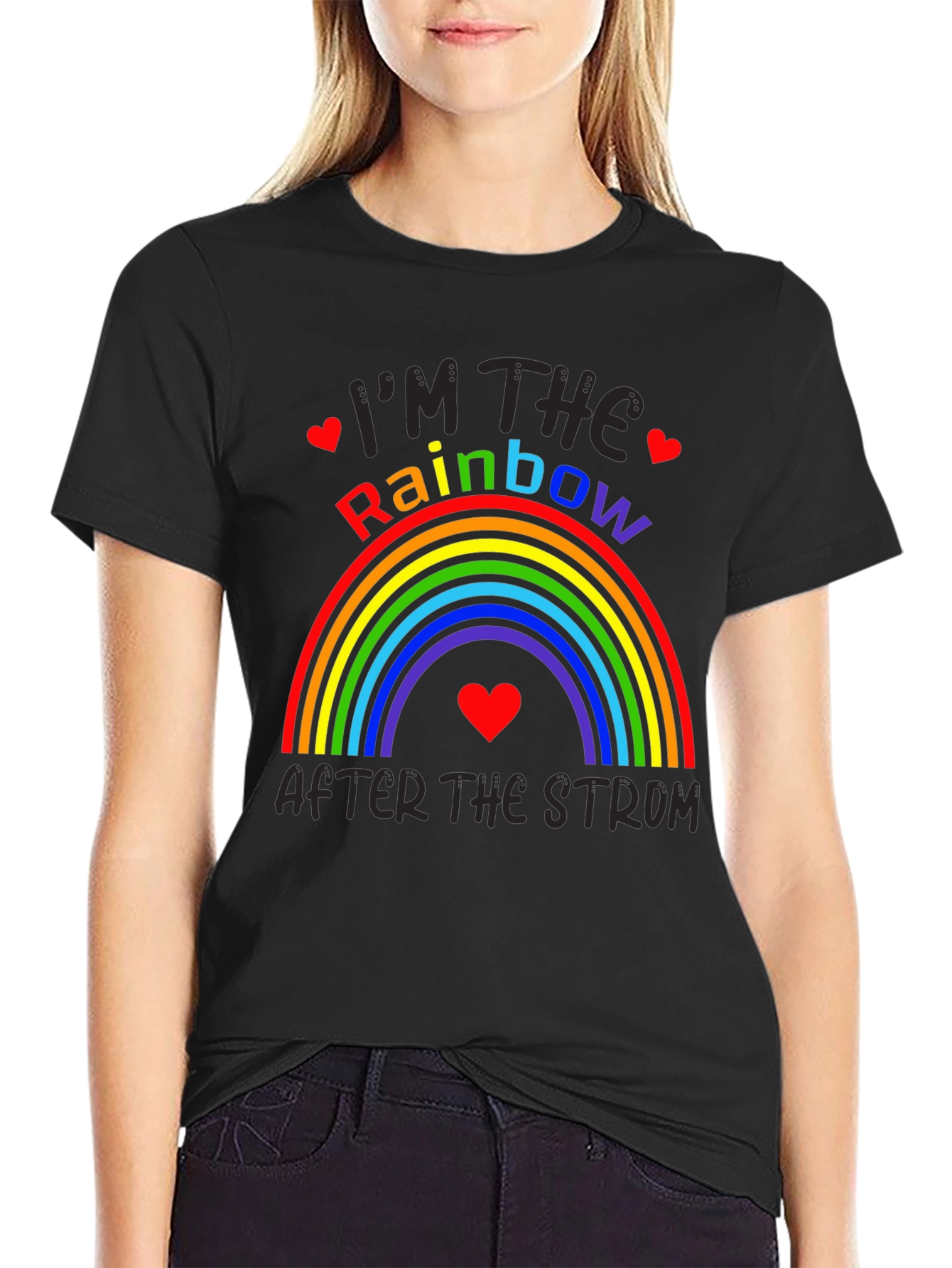 Black Rainbow After The Storm Graphic Tee view 2