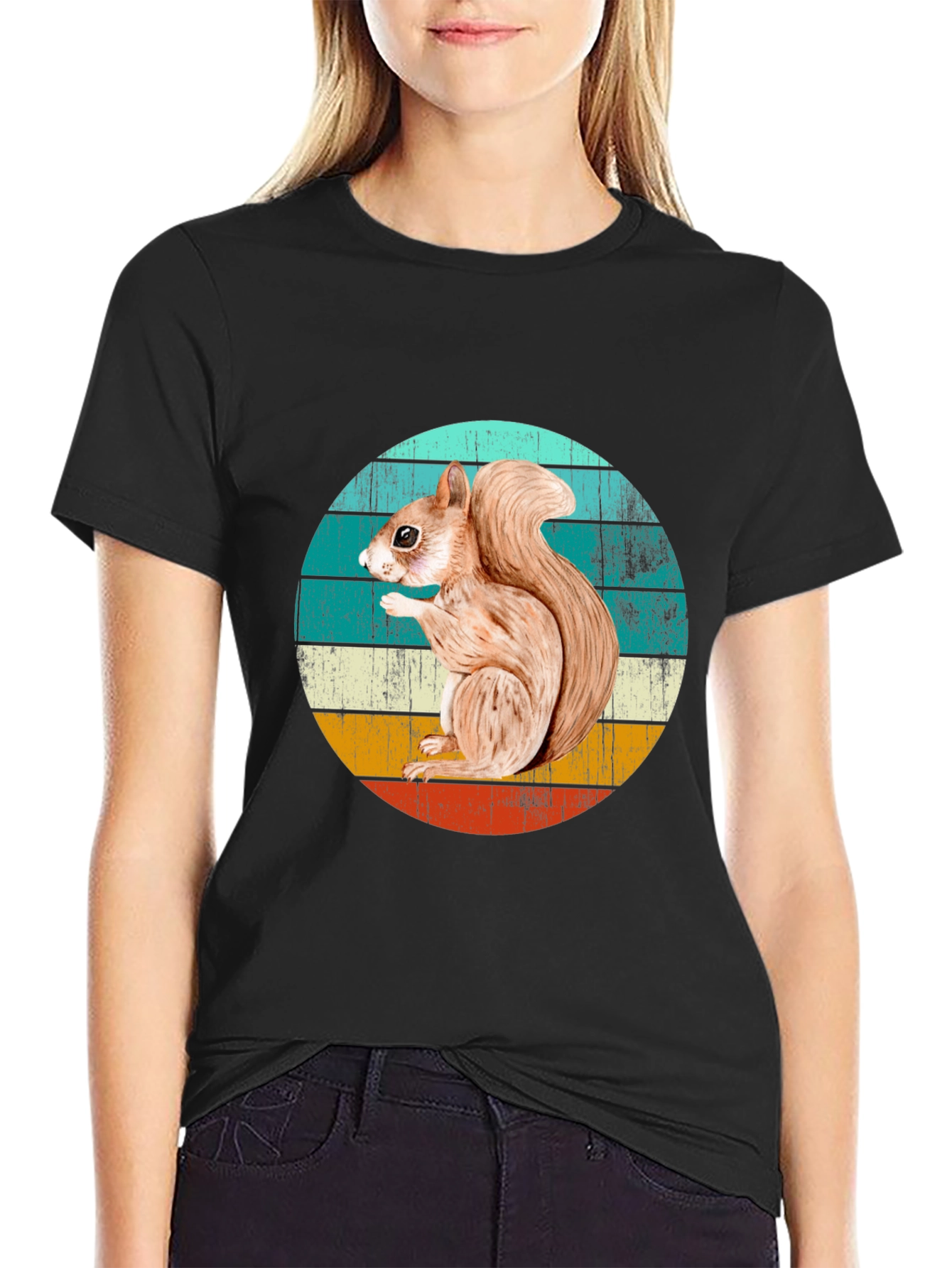 Black Squirrel Graphic T-Shirt - Retro Style view 2