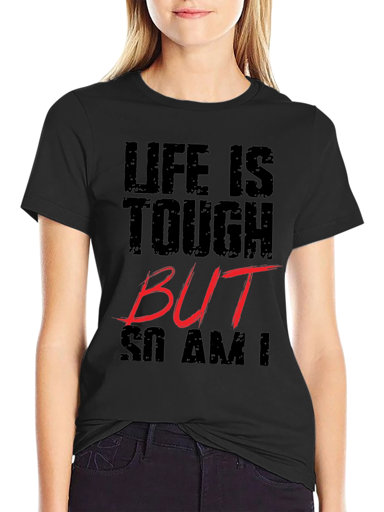 Black Life Is Tough Graphic T-Shirt view 2